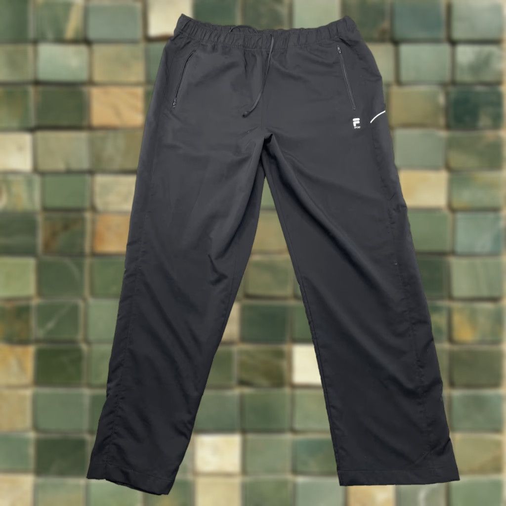 Fila Fila Track Jogger Pants Men's Large Black Training Athleisure Windbreaker 90's Size US 33 - 1 Thumbnail