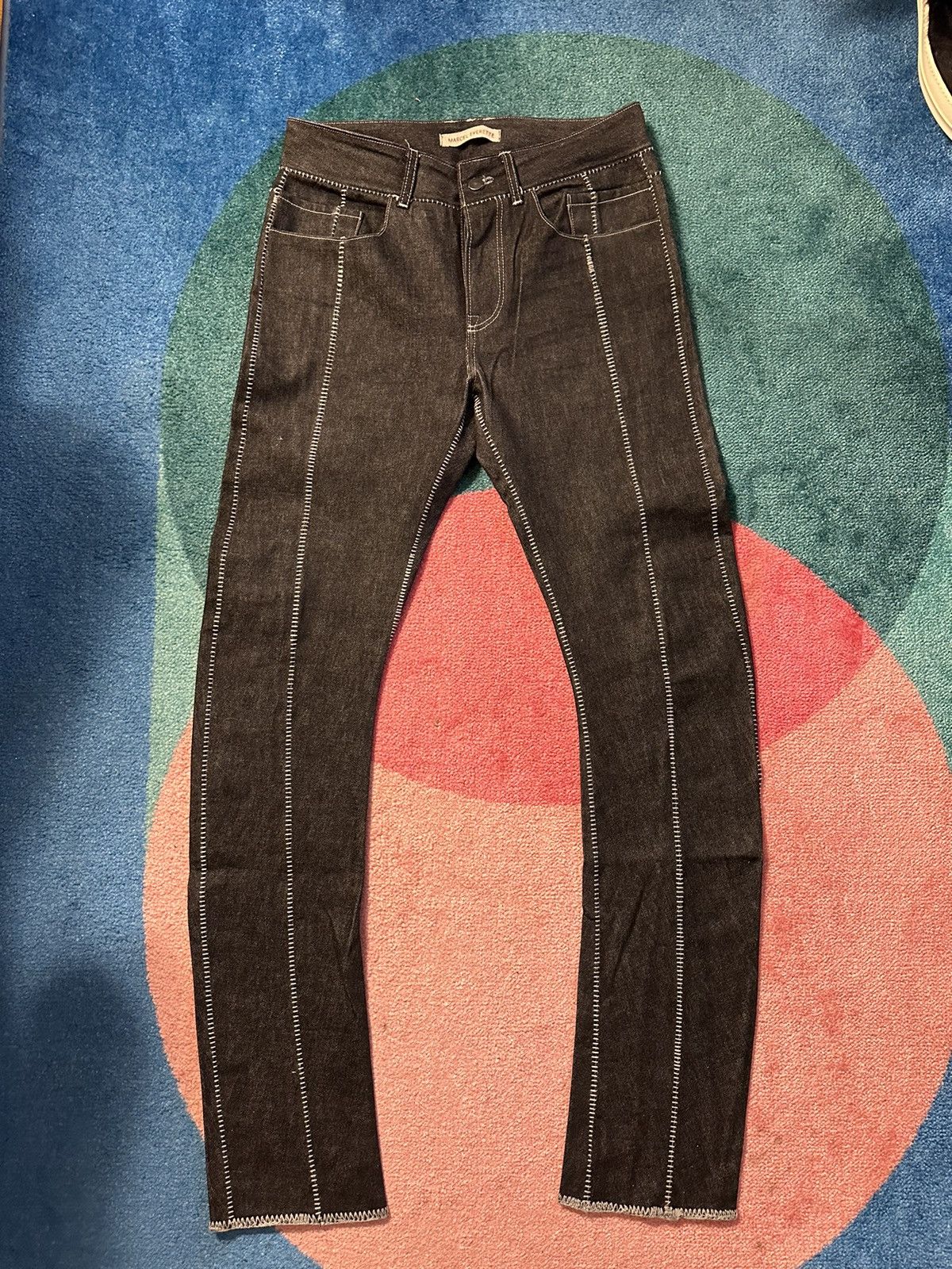 image of Marcel Everette Overlock Jeans in Blue, Men's (Size 32)