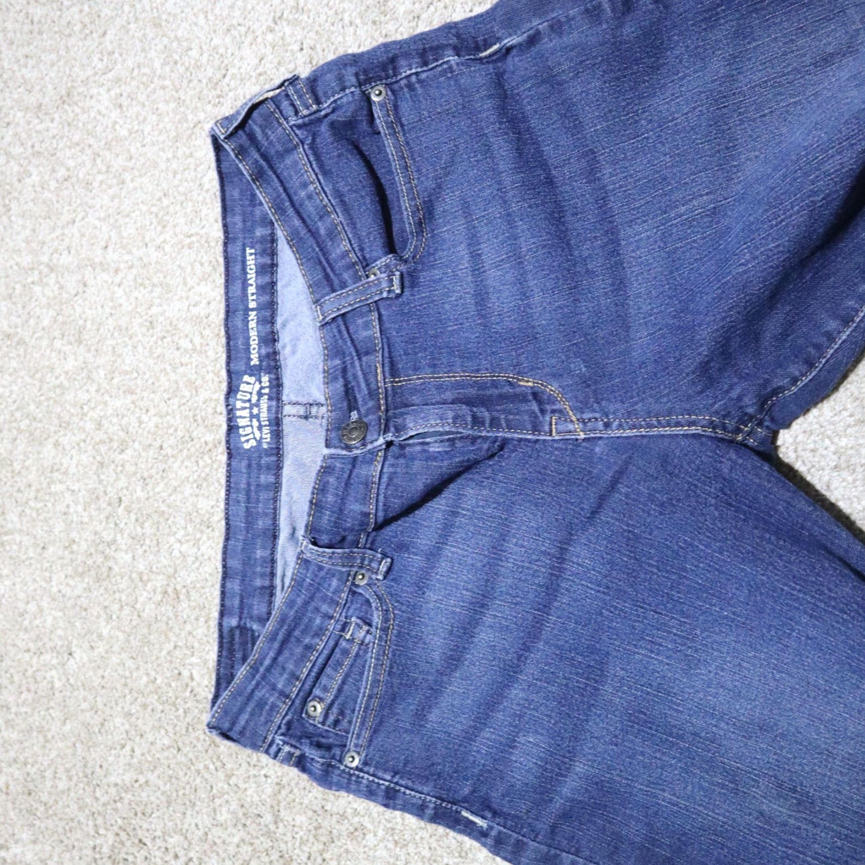Levi's Levi's Jeans Relaxed Straight Men 31 Blue 5-Pocket Denim Medium Wash Logo Western Classic USA Jeans Size US 31 - 2 Thumbnail