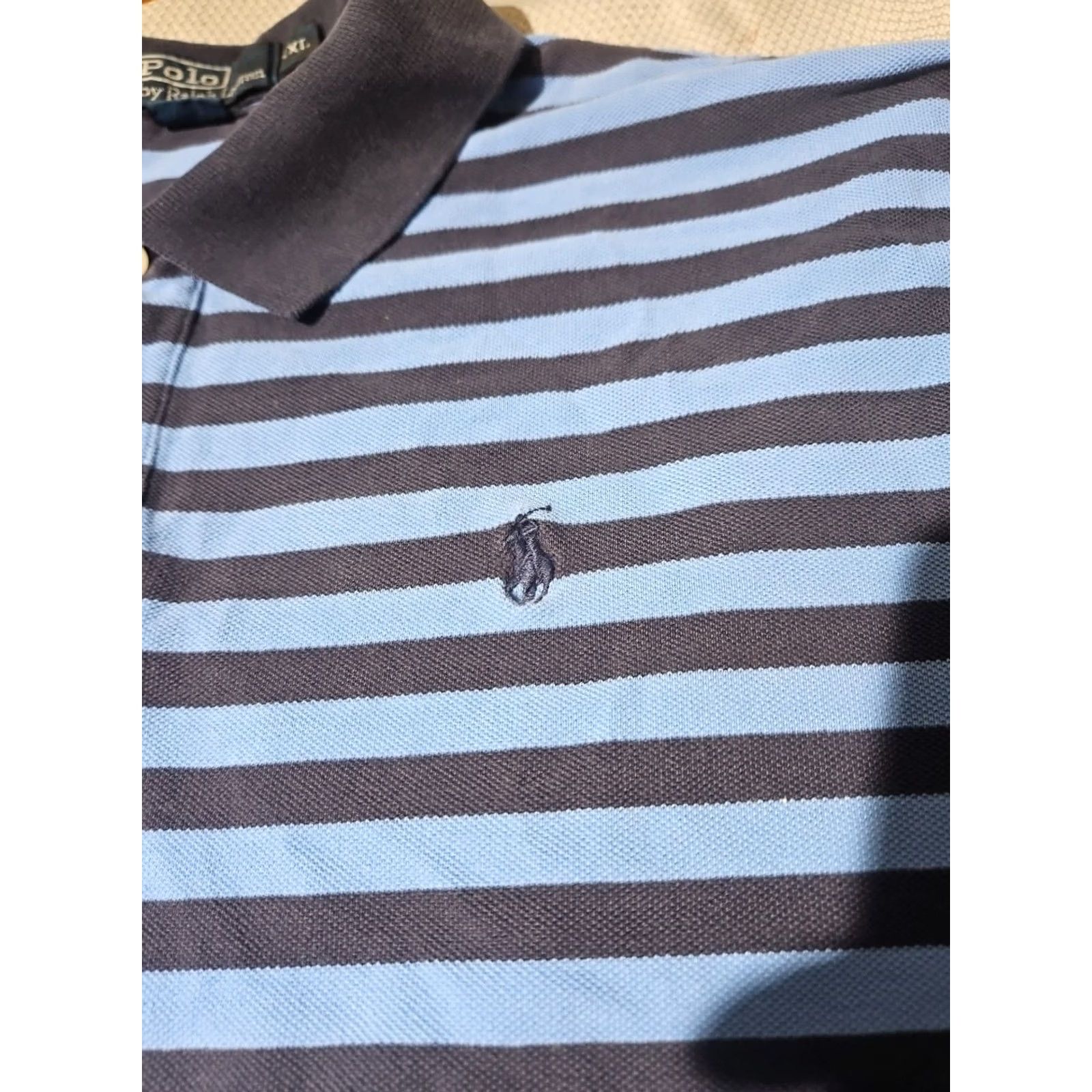 Ralph Lauren Ralph Lauren Polo Shirt Mens 2XL Blue Striped Preppy Button Pony Logo Casual Polo Shirt Size US XXL / EU 58 / 5 - 6 Thumbnail
