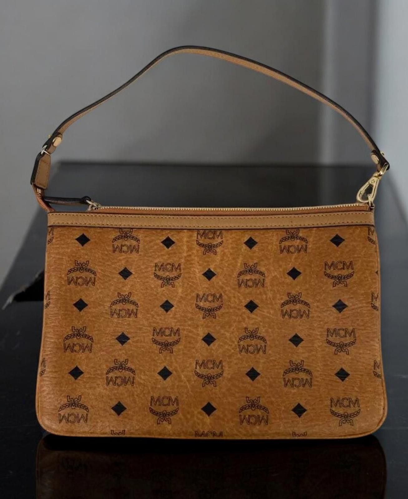 MCM MCM - Brown Monogrammed Leather Handbag Size ONE SIZE - 2 Thumbnail