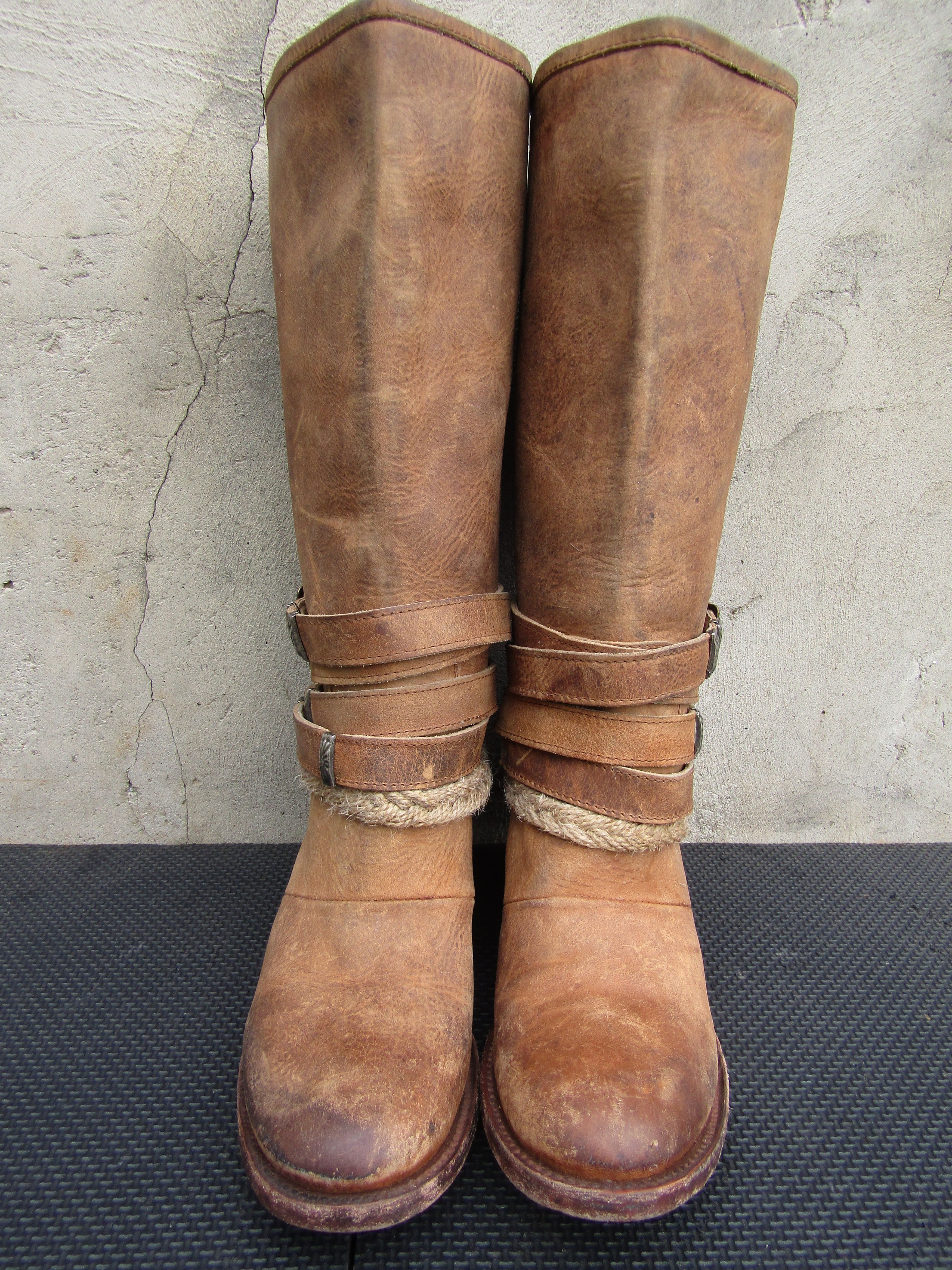 FREEBIRD Freebird By Steven Drove Distressed Brown Leather Harness Size US 7 / IT 37 - 3 Thumbnail