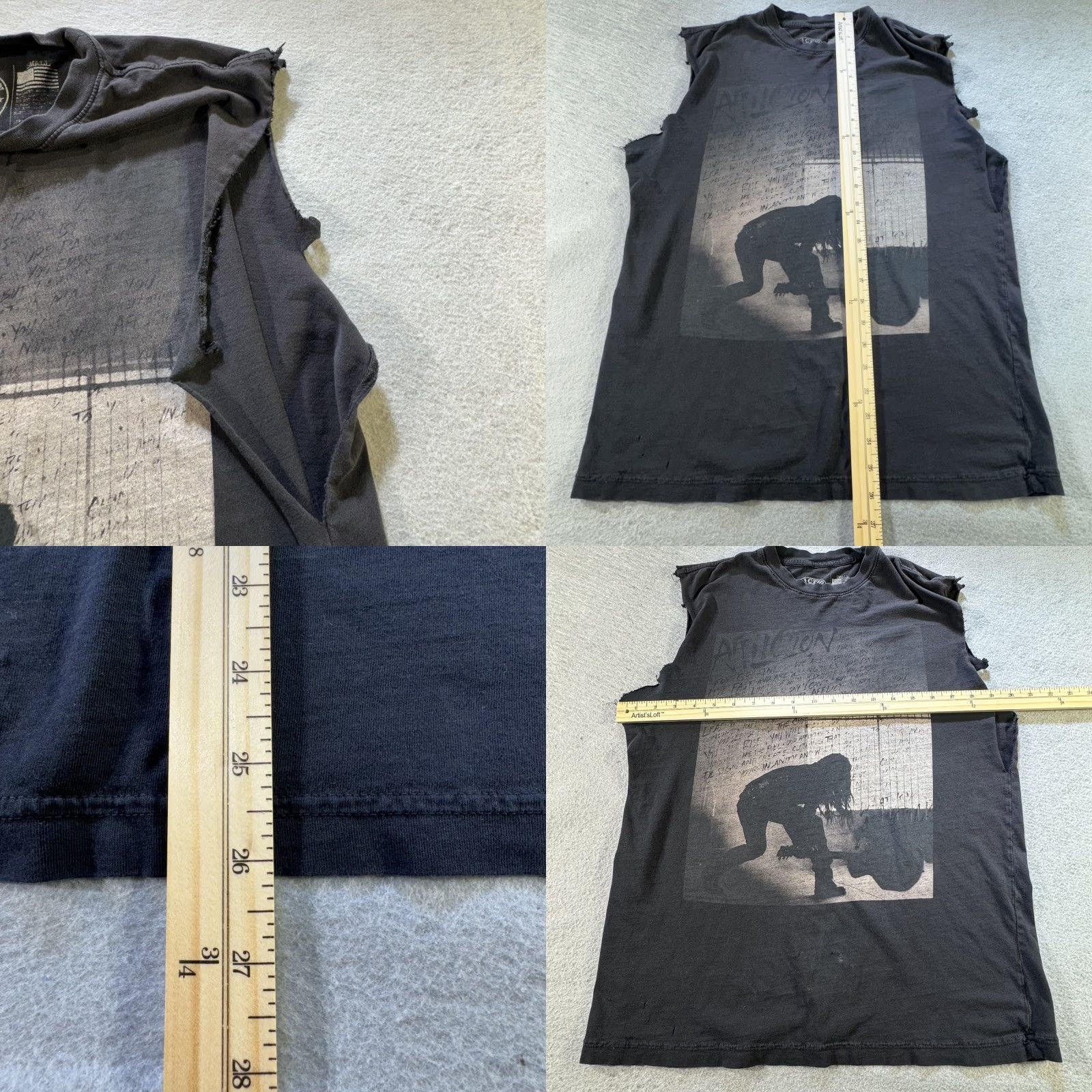 Affliction VINTAGE Affliction Men's T-Shirt Sleeveless Punk Grunge Rock Music Black Small Distressed Graphic Tee Size US S / EU 44-46 / 1 - 8 Thumbnail