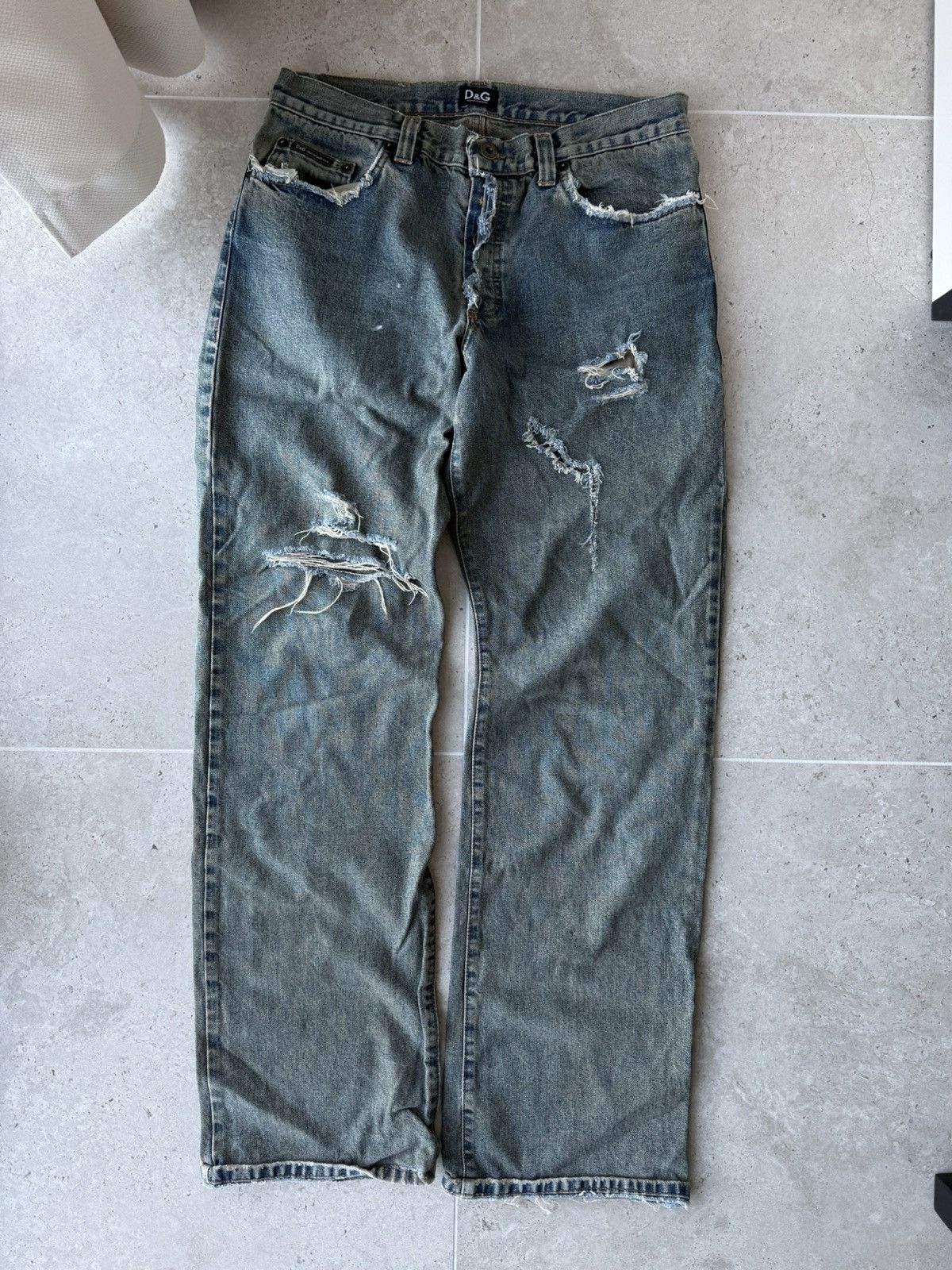 Dolce & Gabbana Dolce Gabbana Washed Distressed Crash Denim Size US 32 / EU 48 - 1 Thumbnail