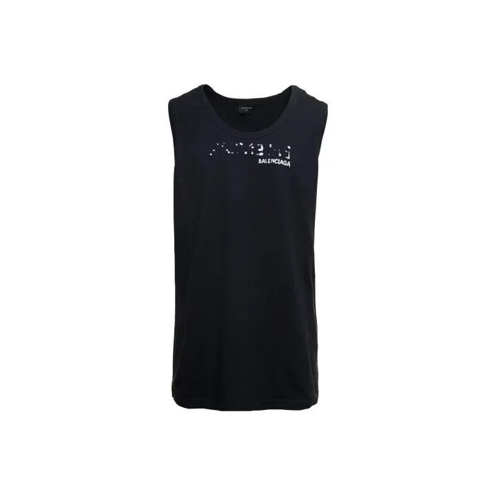 Balenciaga Balenciaga Black Logo Print Sleeveless Top Size US M / EU 48-50 / 2 - 1 Thumbnail