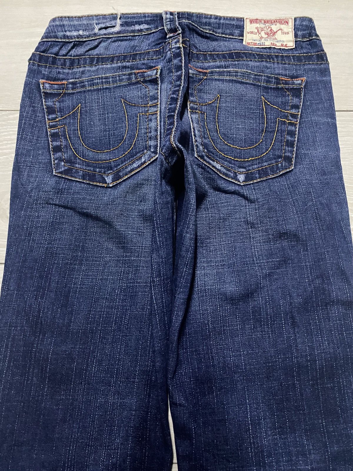 True Religion Woman True Religion Blue Wash Ripped Flare Jeans Size US 28 / EU 44 - 4 Thumbnail