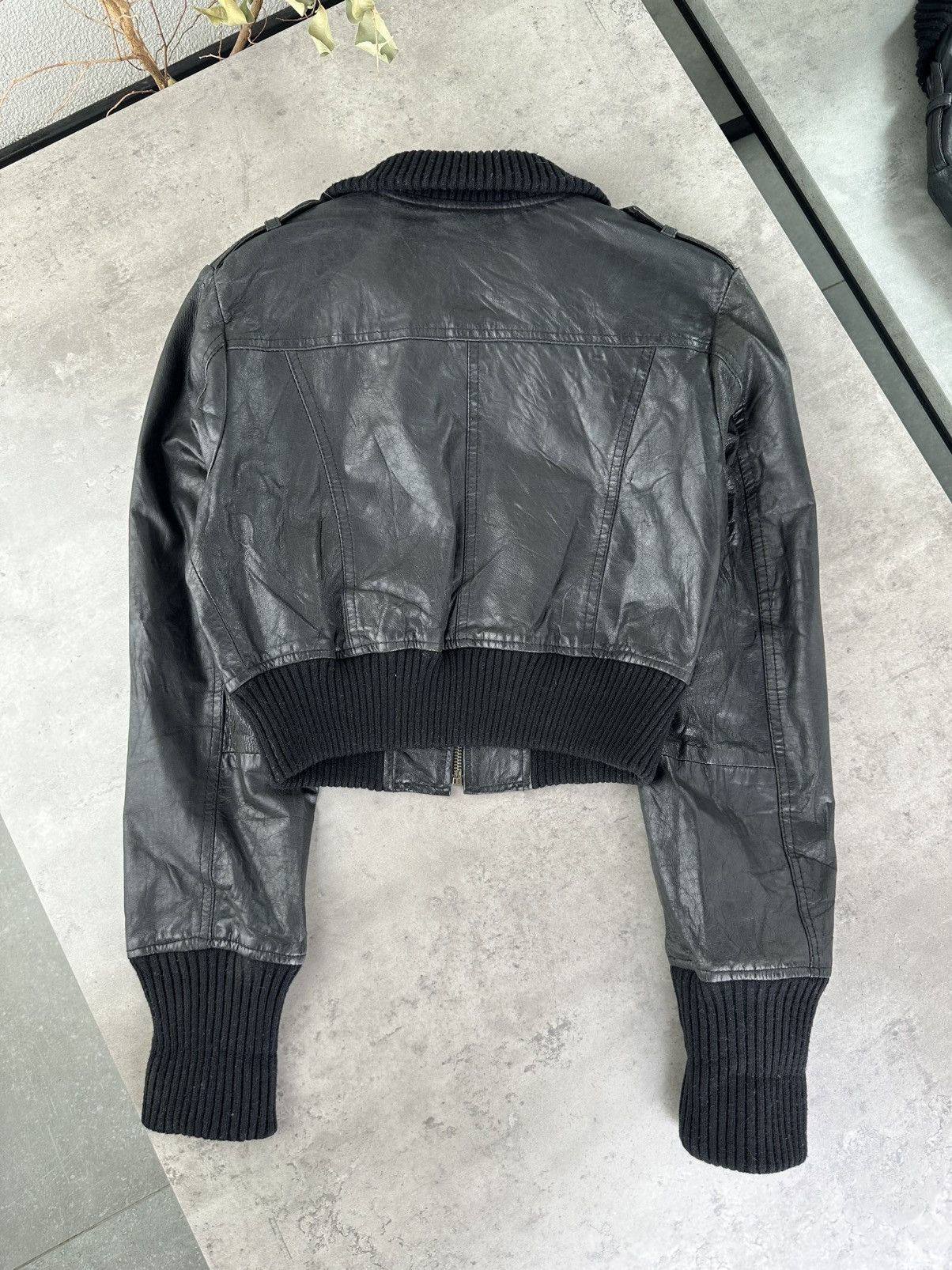Japanese Brand Vintage Cropped Leather Jacket Size S / US 4 / IT 40 - 10 Thumbnail