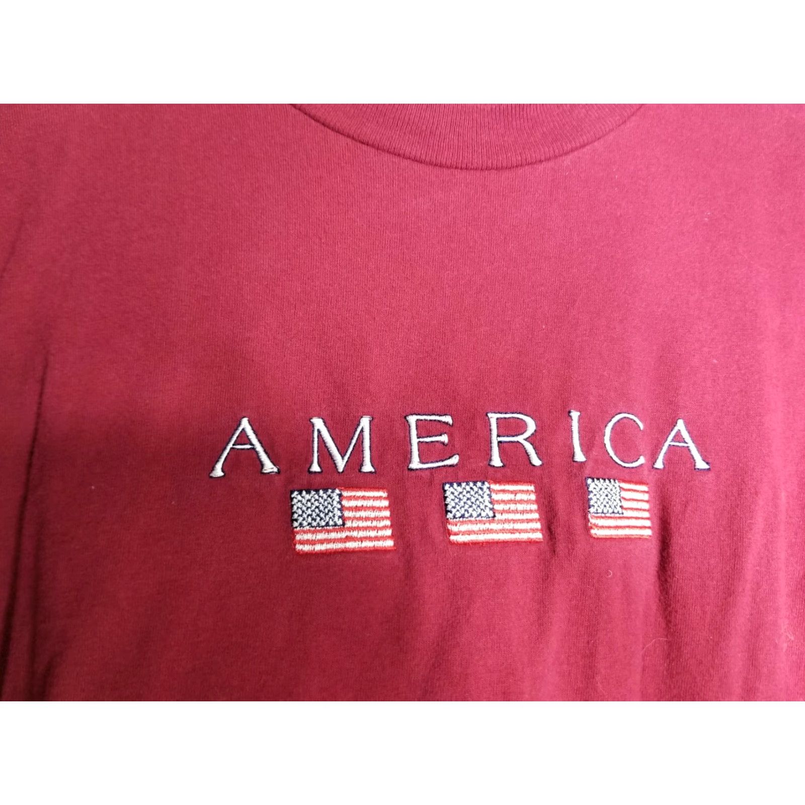 Vintage Vintage Briar Creek Men’s 3XL American Flag Embroidered Short Sleeve Crew Neck T-Shirt Patriotic Red Size US XXL / EU 58 / 5 - 3 Thumbnail