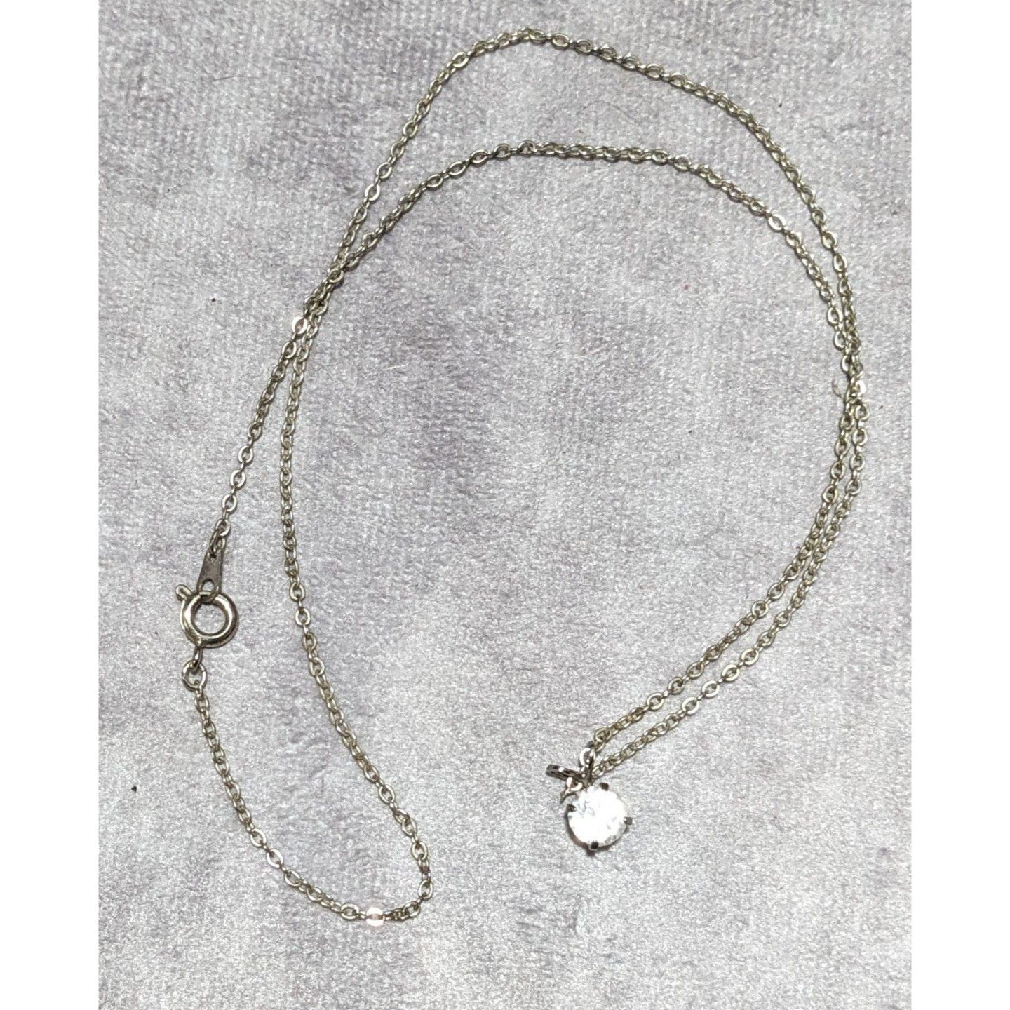 Other Silver Minimalist Clear Glass Stone Necklace Size ONE SIZE - 8 Thumbnail