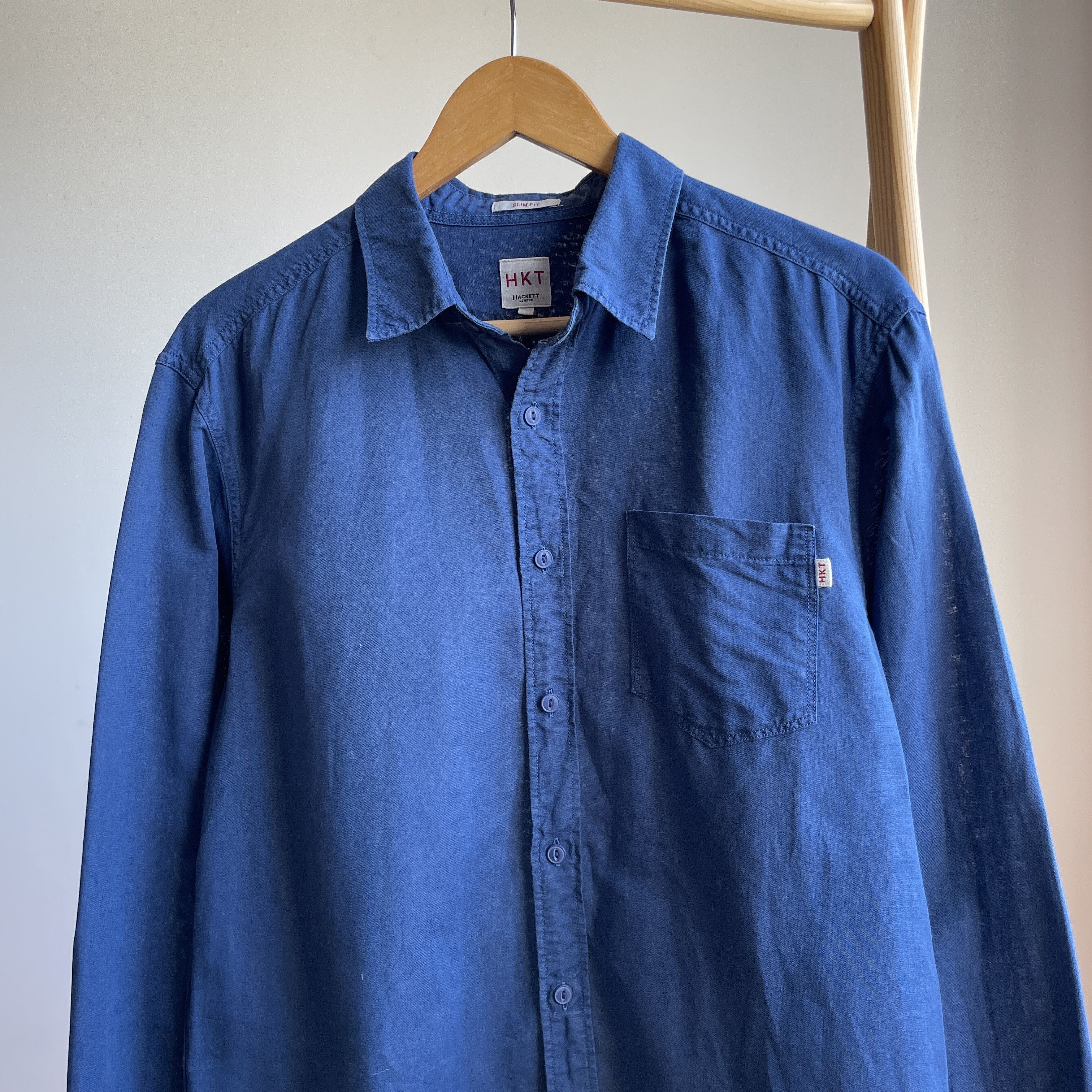 Hackett Hackett HKT Linen Slim Fit Shirt Size L Size US L / EU 52-54 / 3 - 3 Thumbnail