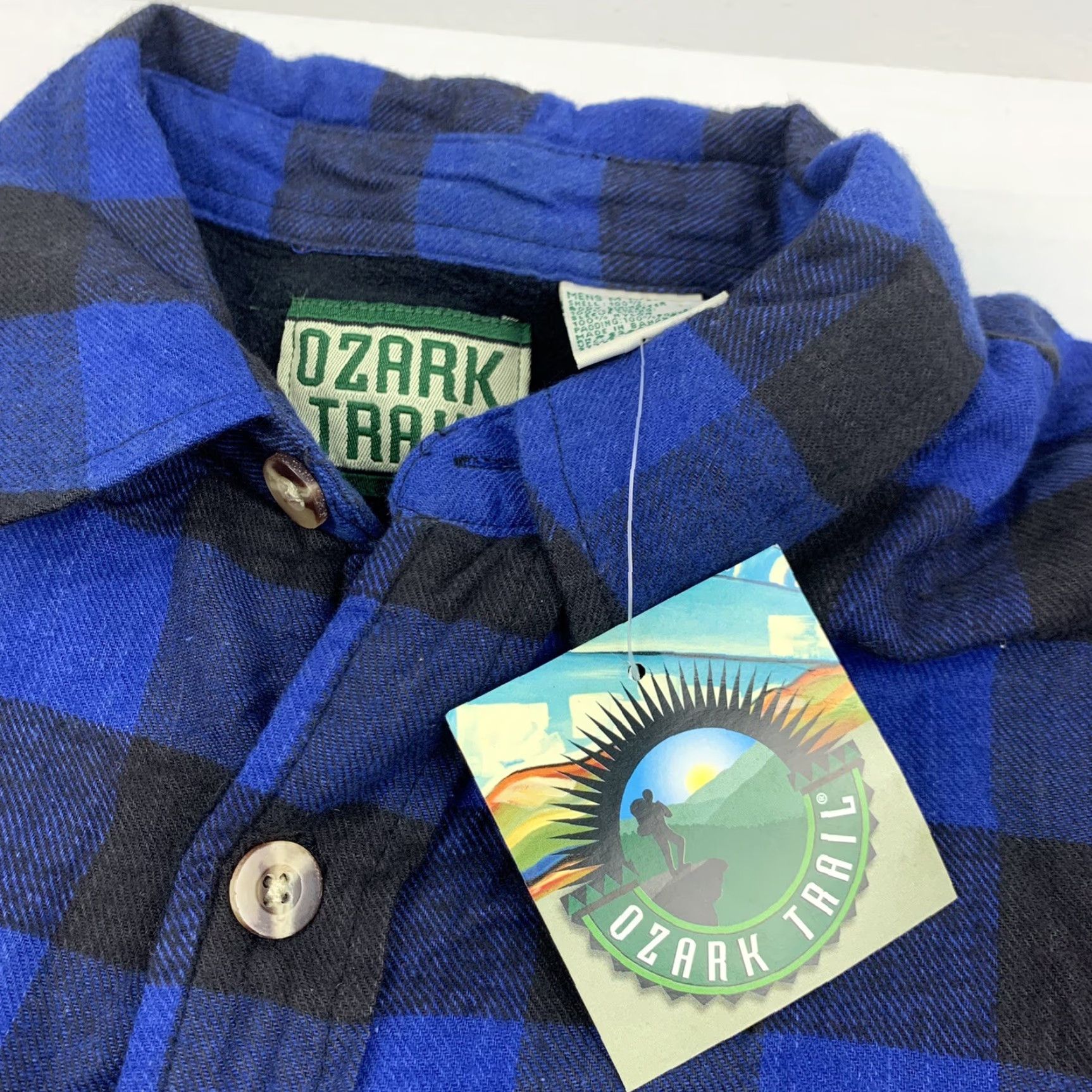 Vintage VINTAGE Ozark Trail Fleece Lined Flannel Shirt Mens Adult Medium Blue Plaid 90s Y2K Outdoor Casual Size US M / EU 48-50 / 2 - 3 Thumbnail