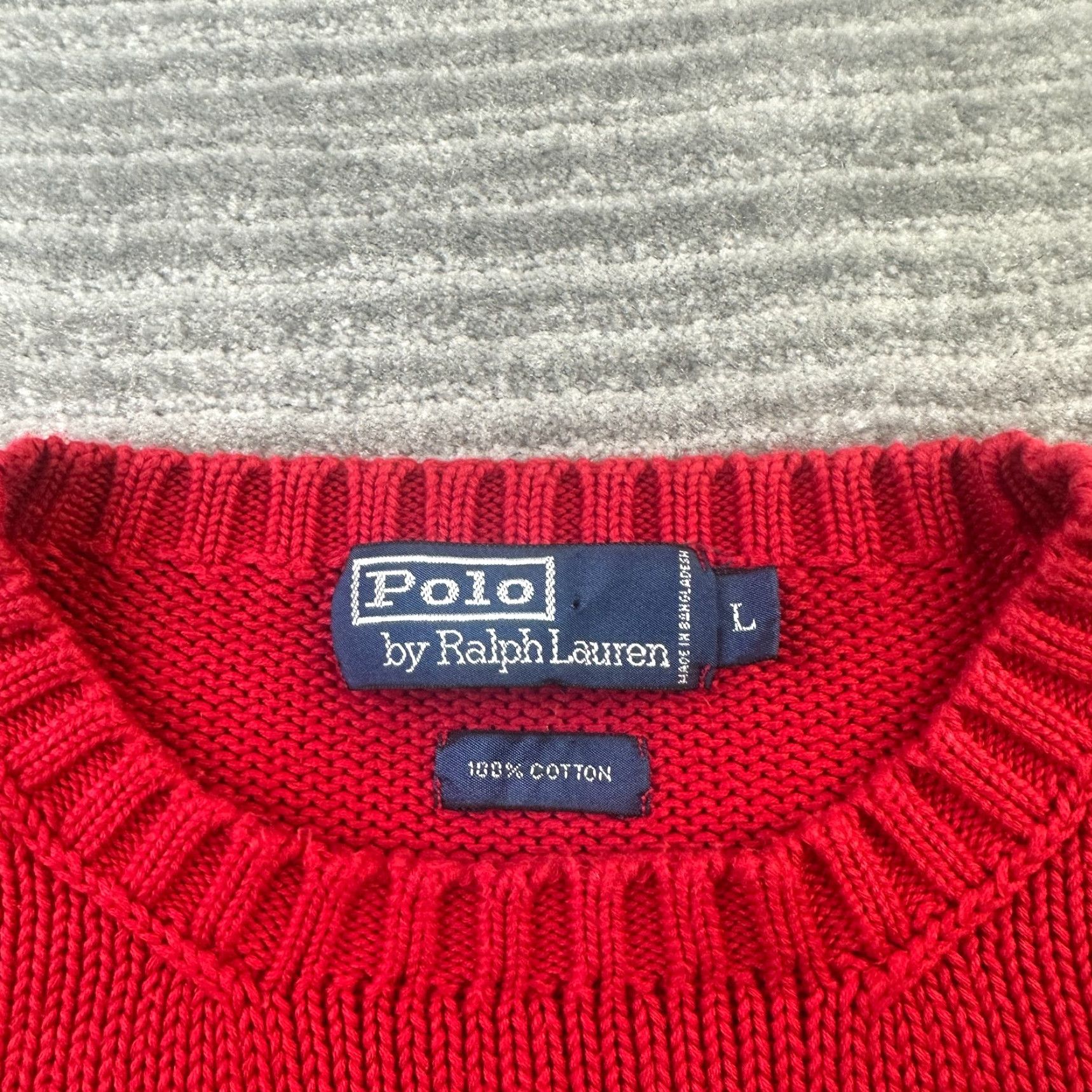 Polo Ralph Lauren Polo Ralph Lauren Sweater Mens Large Red Knit Crewneck Heavy Cotton Pony Size US L / EU 52-54 / 3 - 7 Thumbnail