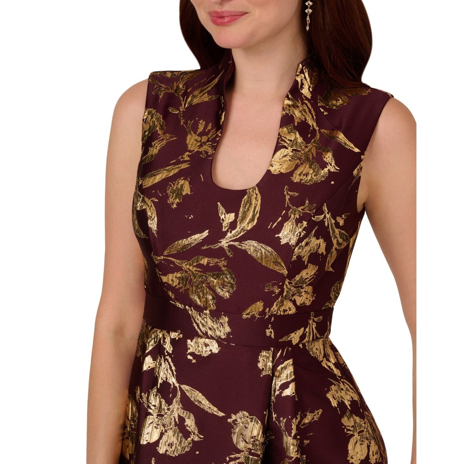 Adrianna Papell Adrianna Papell Women's Red Metallic Jacquard Size 2 Size XS / US 0-2 / IT 36-38 - 3 Thumbnail