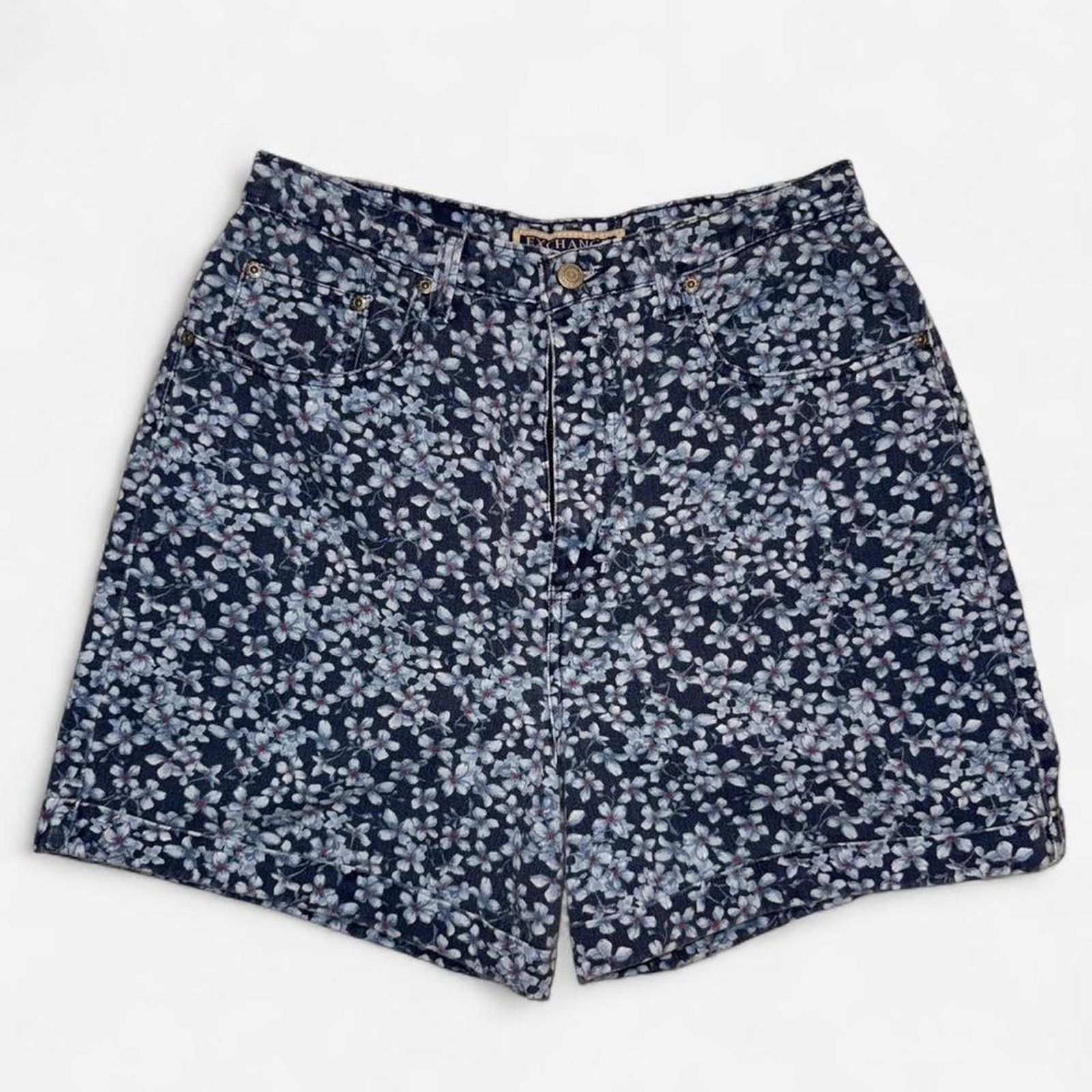 Other High waisted navy floral denim Size 32" / US 10 / IT 46 - 1 Thumbnail