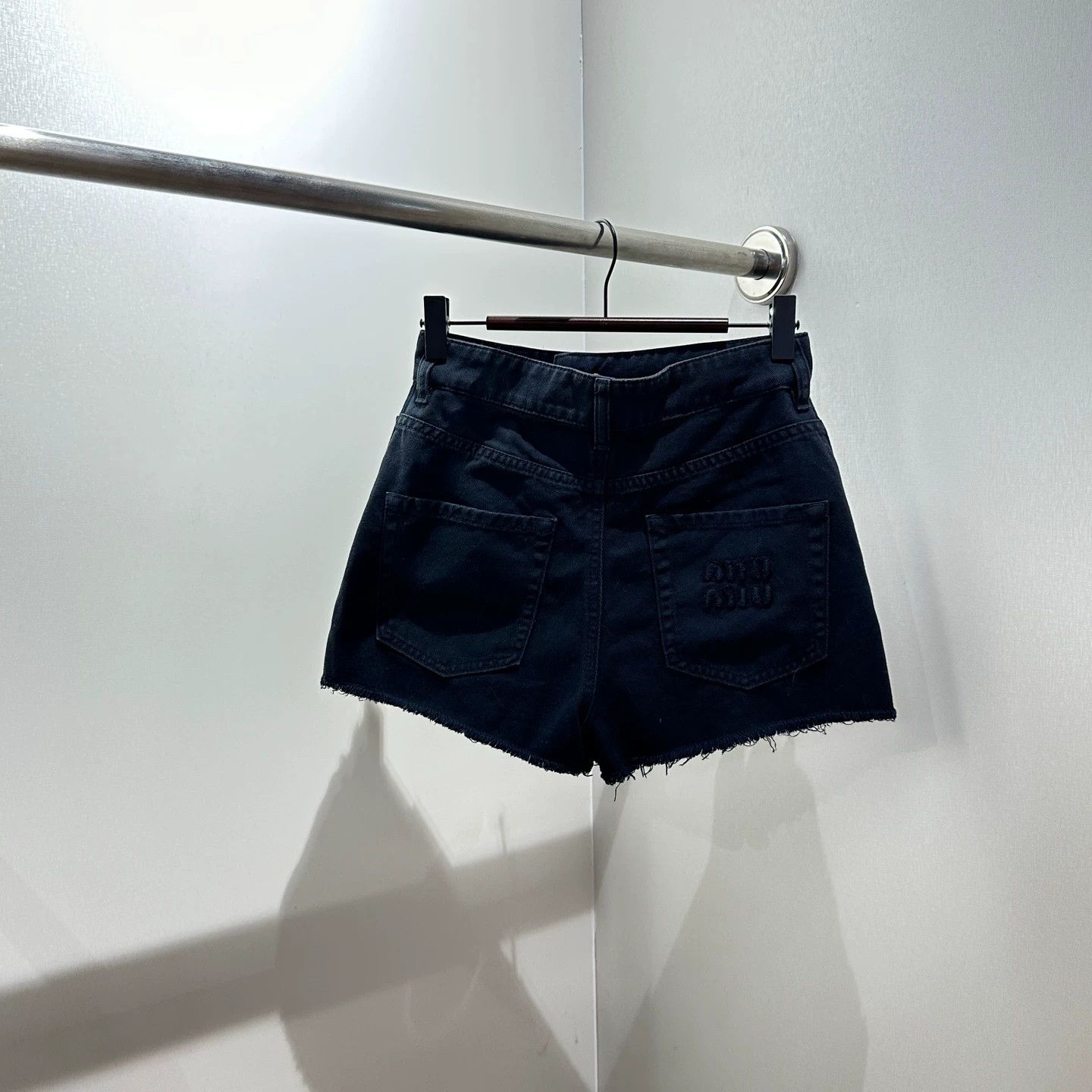 Miu Miu MIU MIU may712 logo denim shorts 38 Size 26" / US 2 / IT 38 - 1 Thumbnail