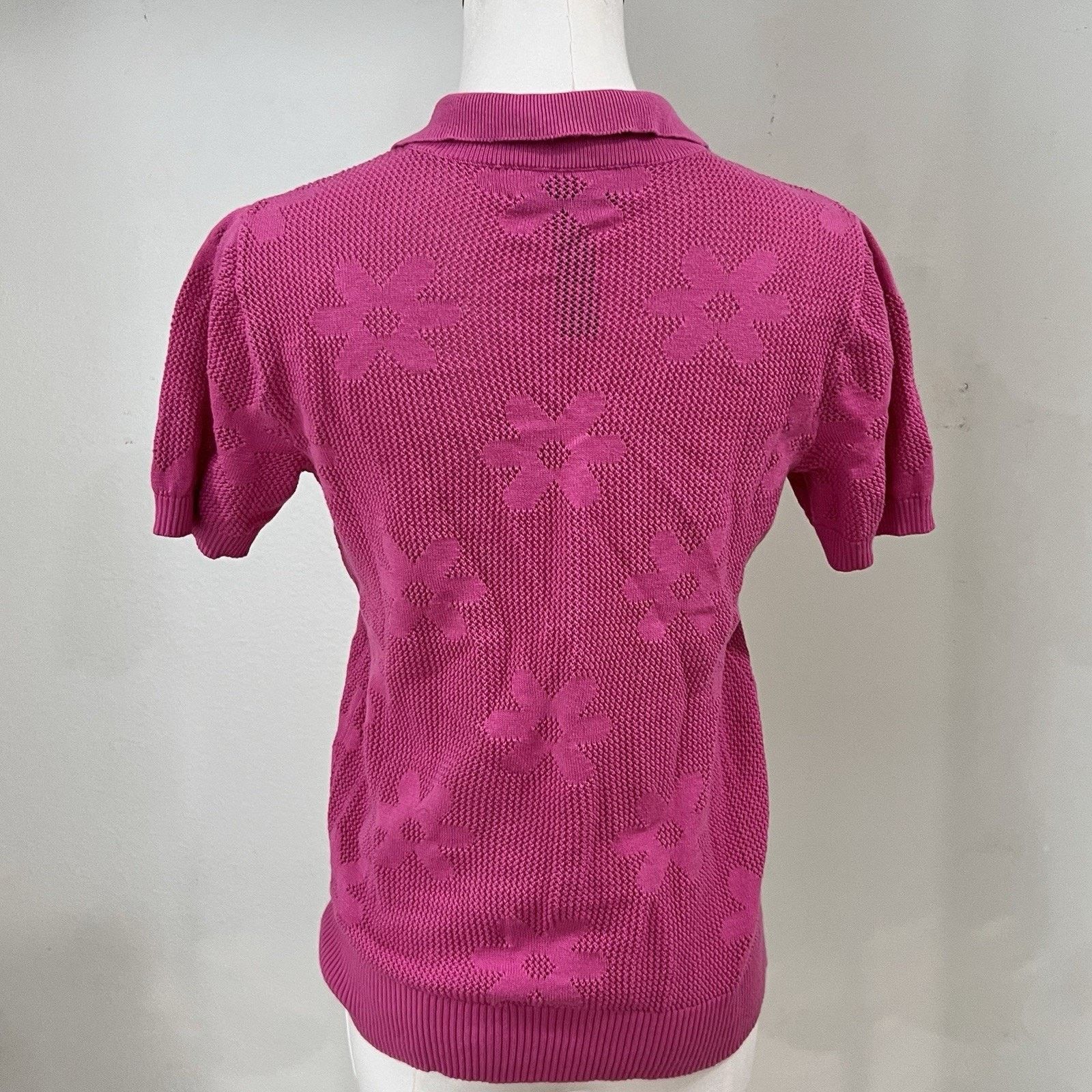 Beach Riot BEACH RIOT Liliana Polo Top XS Floral Pink Resort Preppy Size XS / US 0-2 / IT 36-38 - 5 Thumbnail