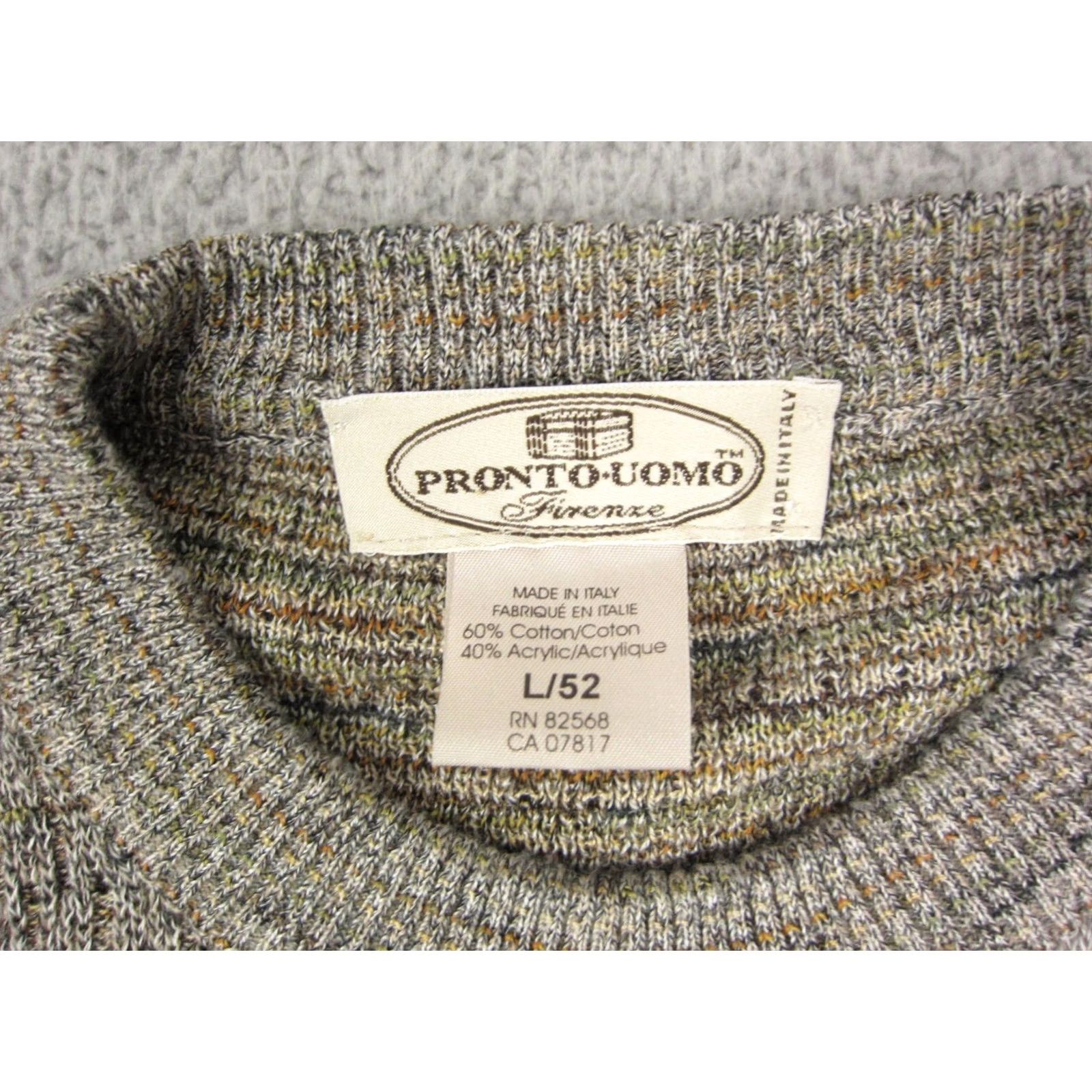 Pronto Uomo VINTAGE Pronto Uomo Sweater Mens L Brown Fleck Geometric Knit Made Italy Size US L / EU 52-54 / 3 - 4 Thumbnail