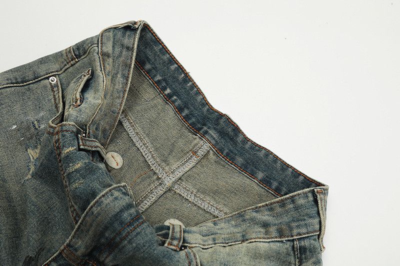 Vintage American retro dirtyfit ripped flared jeans for men Size US 32 / EU 48 - 4 Thumbnail