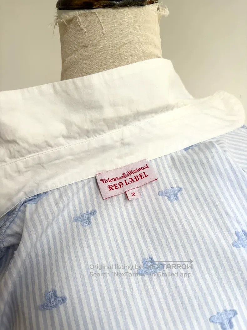 Vivienne Westwood Vivienne Westwood Vintage Blue Striped Saturn Printed Shir Size M / US 6-8 / IT 42-44 - 6 Thumbnail