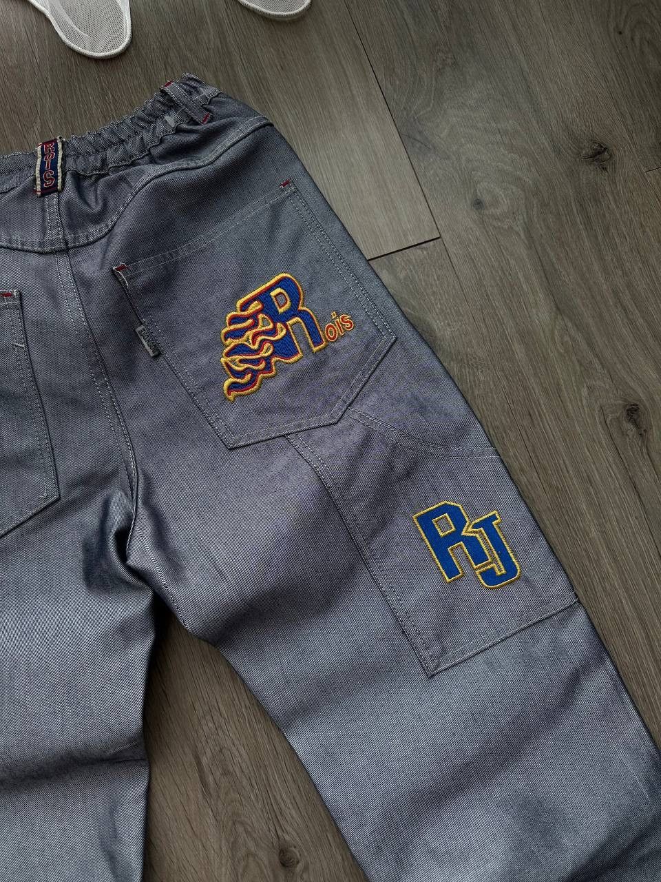 Japanese Brand × Vintage Vintage Y2K Wide Leg Rap Gray Big Logo Pants Size US 30 / EU 46 - 5 Thumbnail