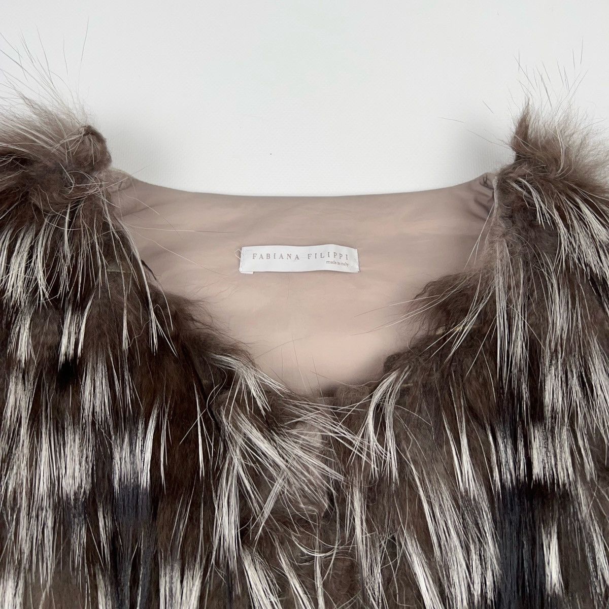 Fabiana Filippi Fabiana Filippi Fox Fur Goose Down Vest Beige Light Grey Size M / US 6-8 / IT 42-44 - 8 Thumbnail