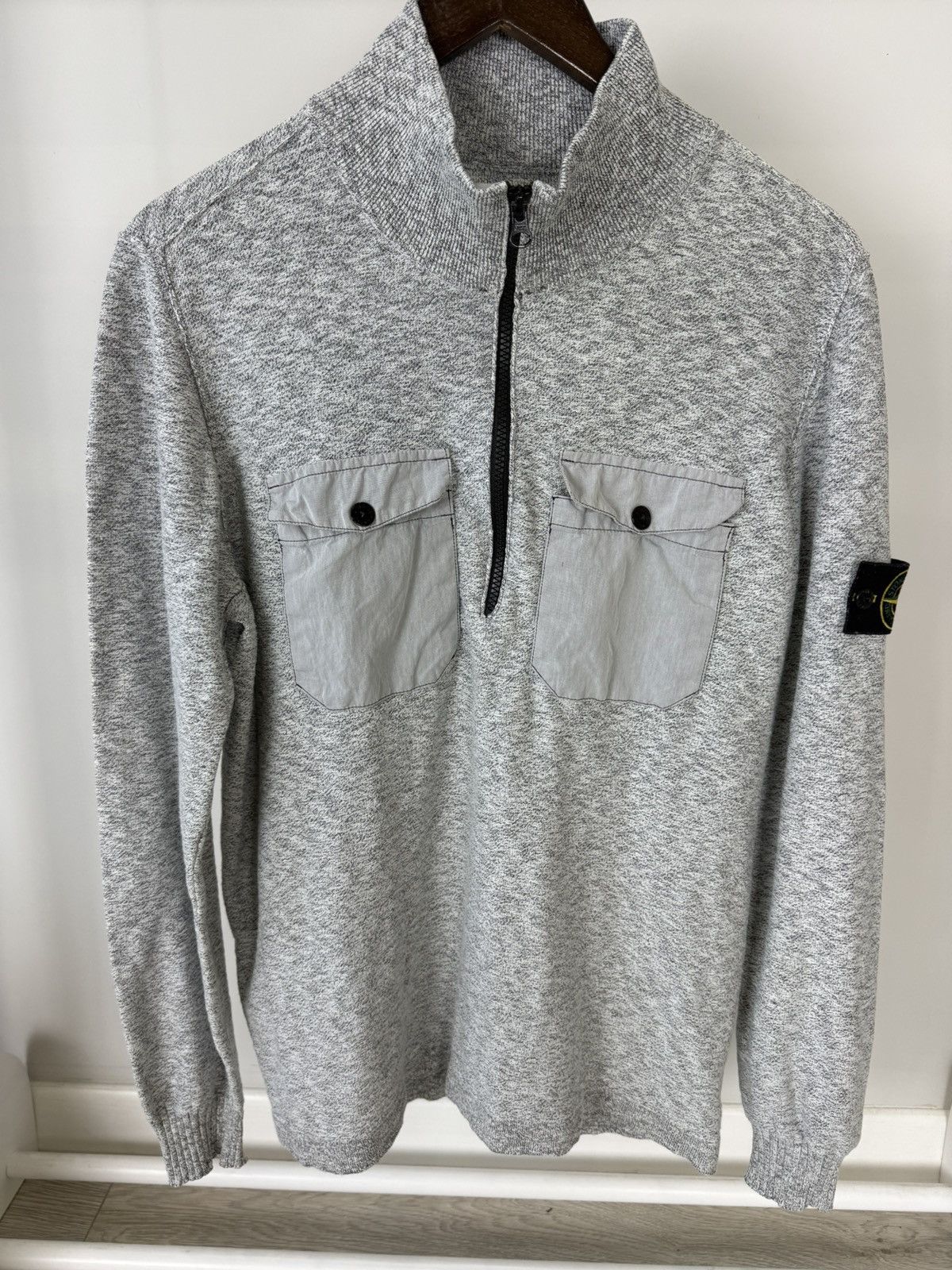 Stone Island Stone Island 1/4 Zip Melange sweater Size US L / EU 52-54 / 3 - 1 Thumbnail