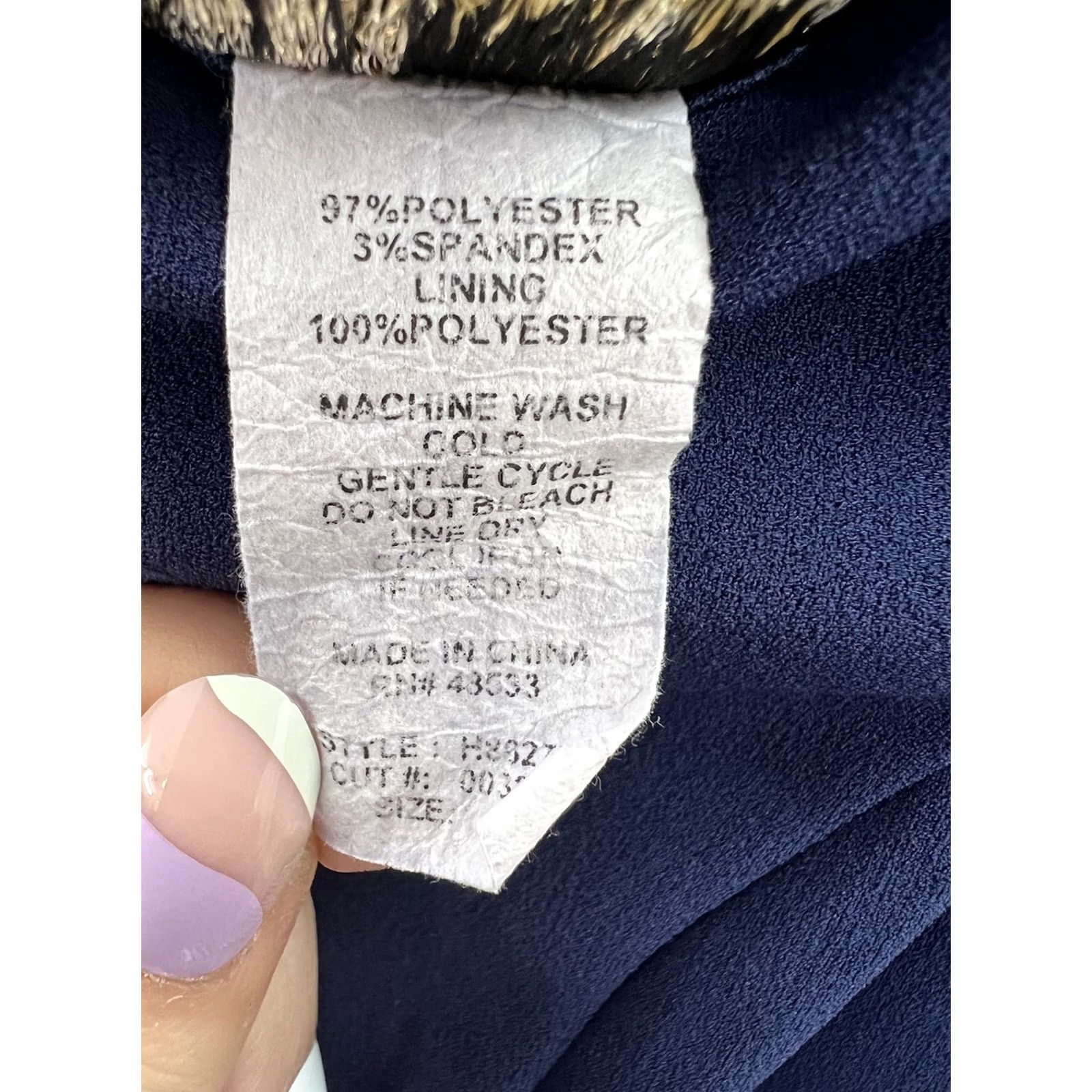 Vintage Juniors Social Code A-Line Off-the-Shoulder Navy Blue Dress Size 9 Sleeveless Zipper Size M / US 6-8 / IT 42-44 - 3 Thumbnail