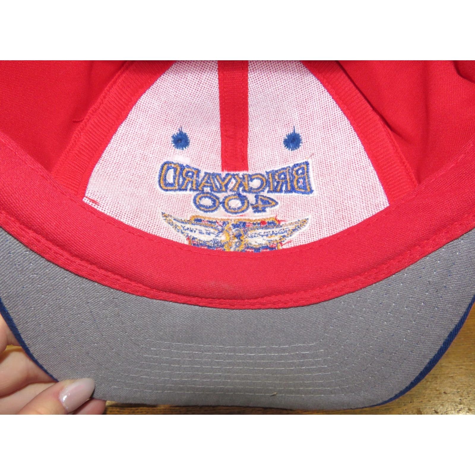 NASCAR Vtg HaT Brickyard 400 1996 Red Blue Nascar Racing Logo Trucker Adjustable Hat Size ONE SIZE - 7 Thumbnail