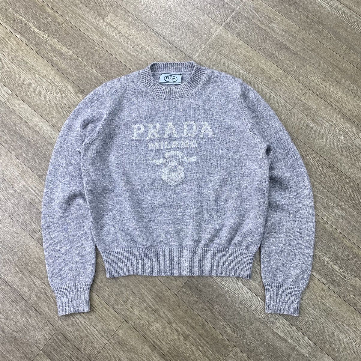 Prada Luxury Prada Milano Cashmere Cozy Grey Wool Sweatshirt Size US M / EU 48-50 / 2 - 1 Thumbnail