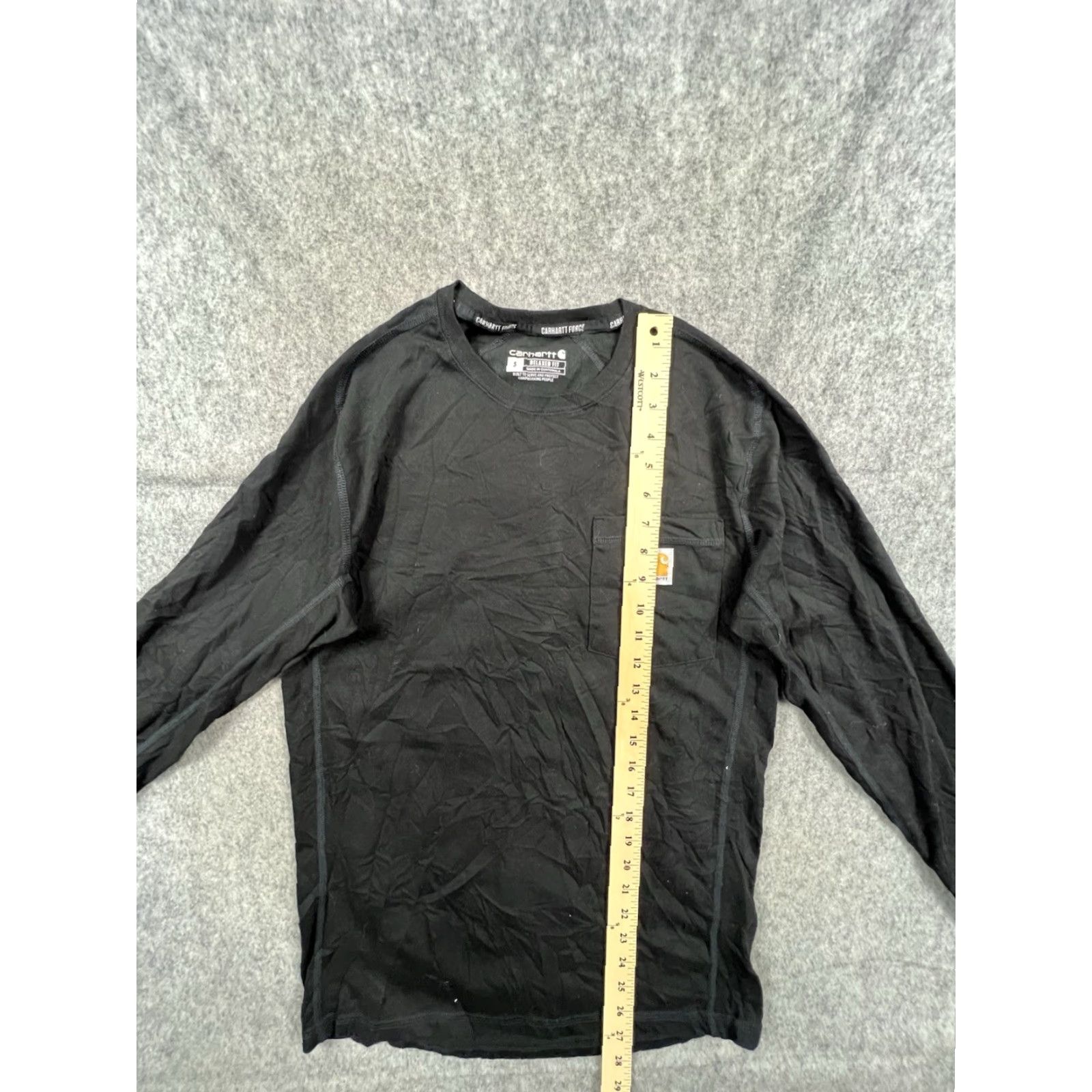Carhartt Carhartt Mens Black Long Sleeve T-Shirt Pocket Performance Workwear Size S Size US S / EU 44-46 / 1 - 3 Thumbnail