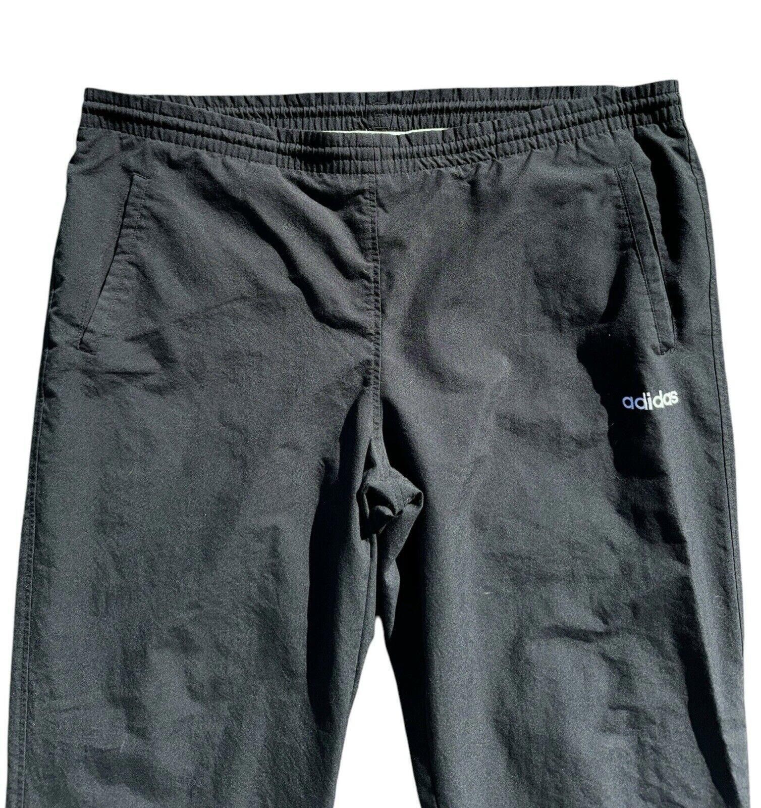 Adidas Vintage Adidas 90s Black Zippered Baggy Track Pants Sz L Size US 34 / EU 50 - 2 Thumbnail