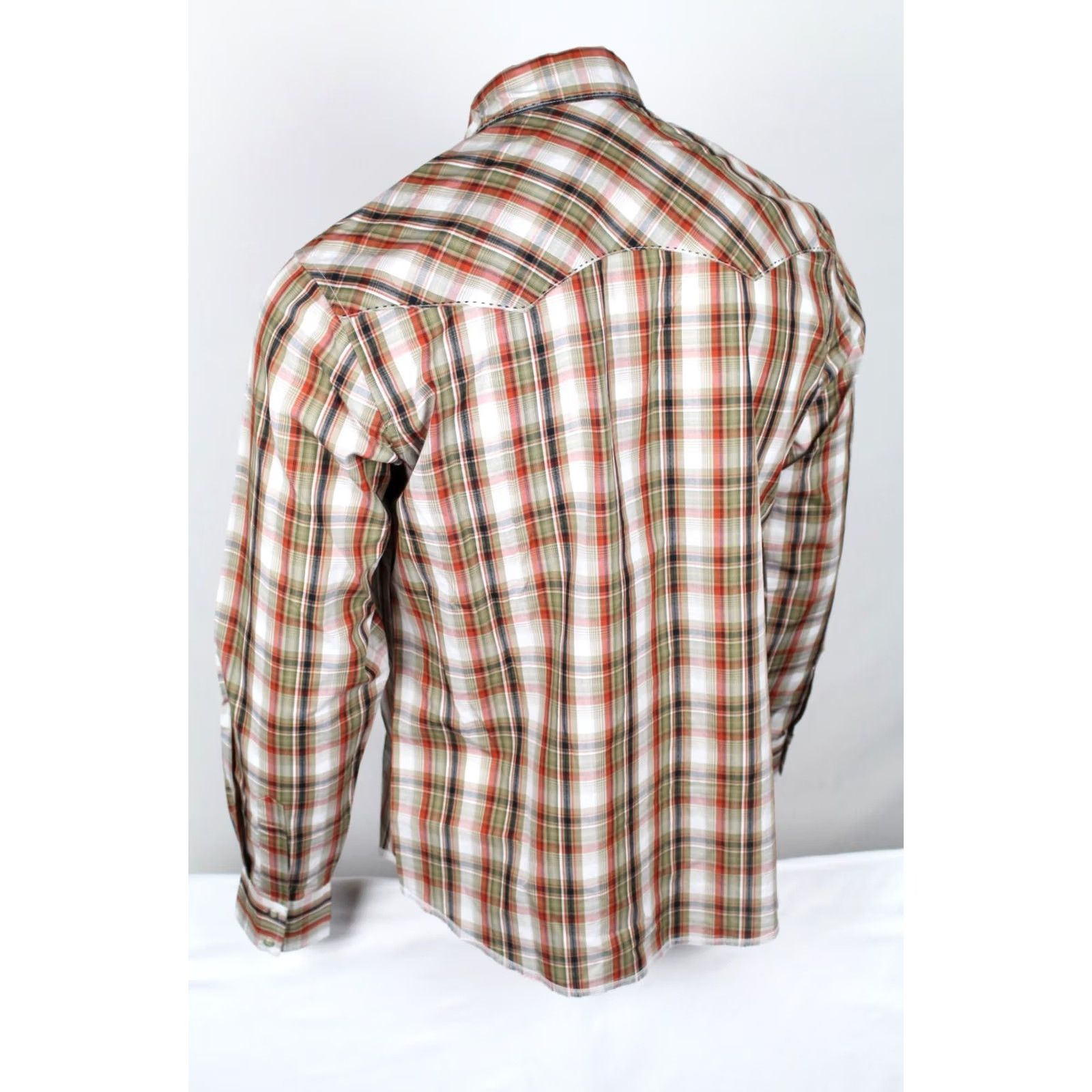 Wrangler Wrangler Men's Modern Fit Snap Button Long Sleeve Shirt Western Brown Plaid Size US S / EU 44-46 / 1 - 2 Thumbnail
