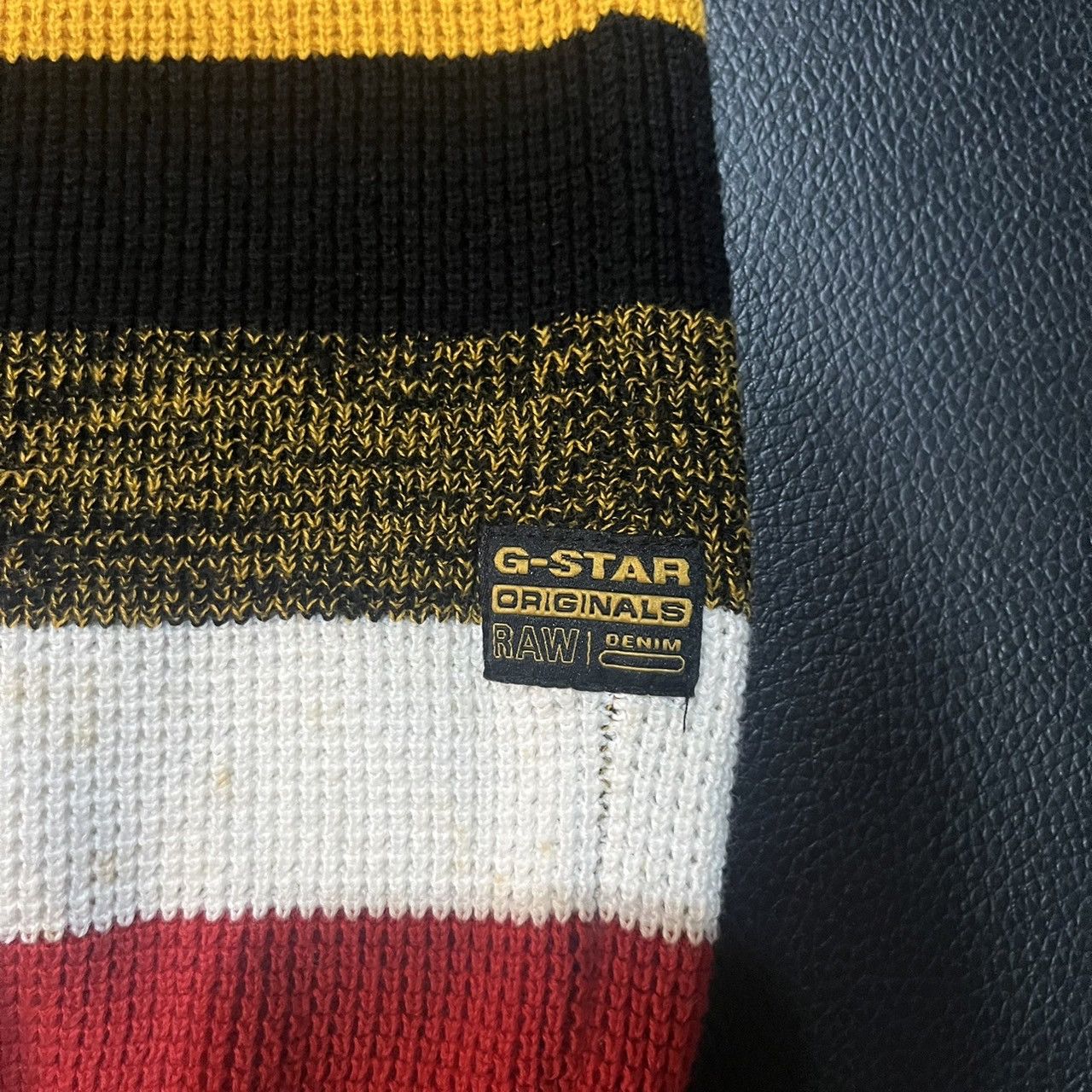 G-Star G-Star RAW Mike Stripe Knit Dark Gold/Dark Black Size US S / EU 44-46 / 1 - 7 Thumbnail