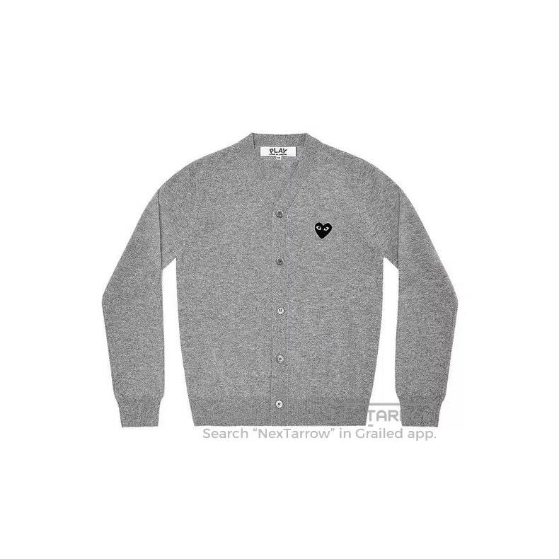 Comme des Garcons Comme Des Garcons Gray Black Love Heart Wool Knit Cardigan Size M / US 6-8 / IT 42-44 - 1 Thumbnail