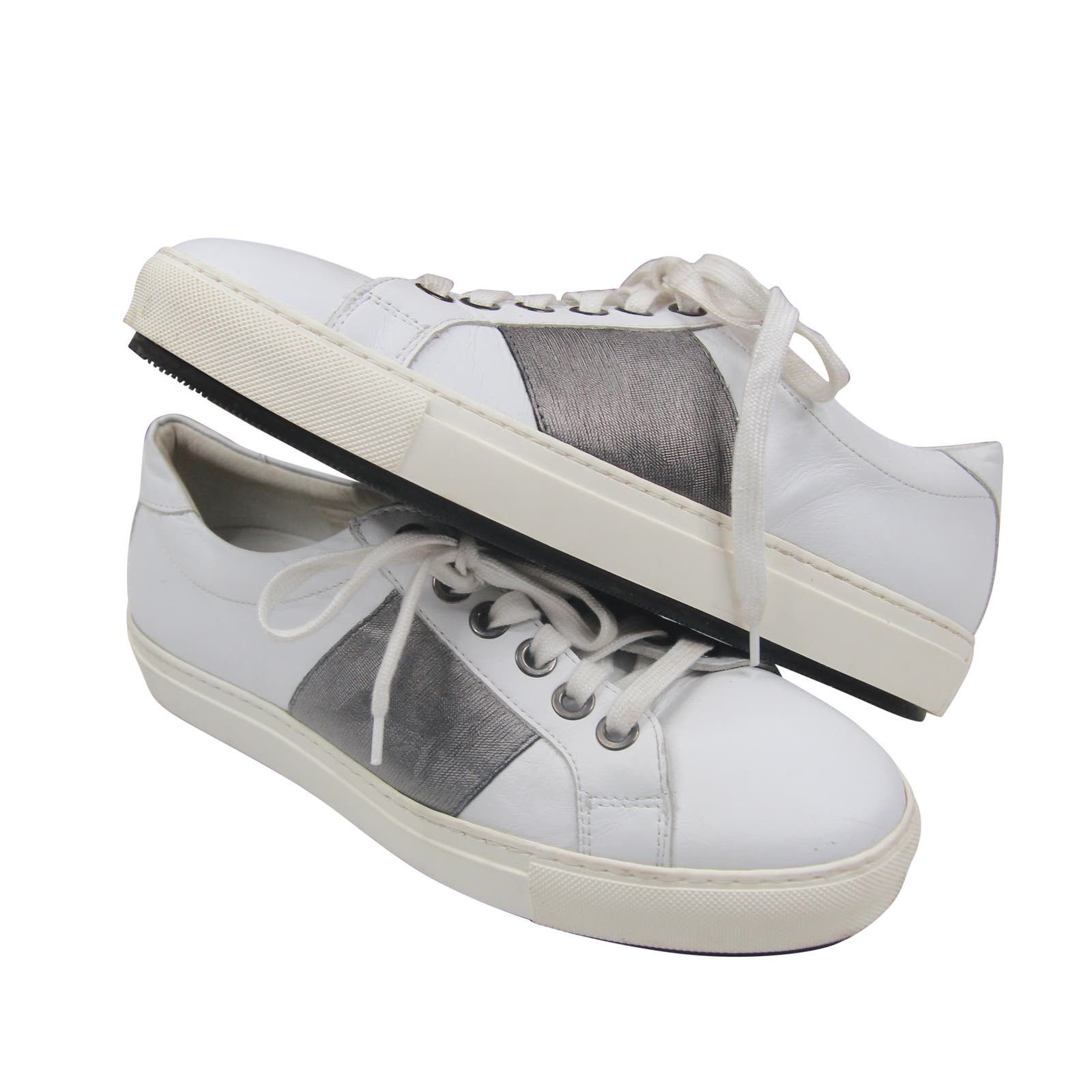 image of Madison Supply Camouflage Web Leather Sneakers in White, Men's (Size 8)