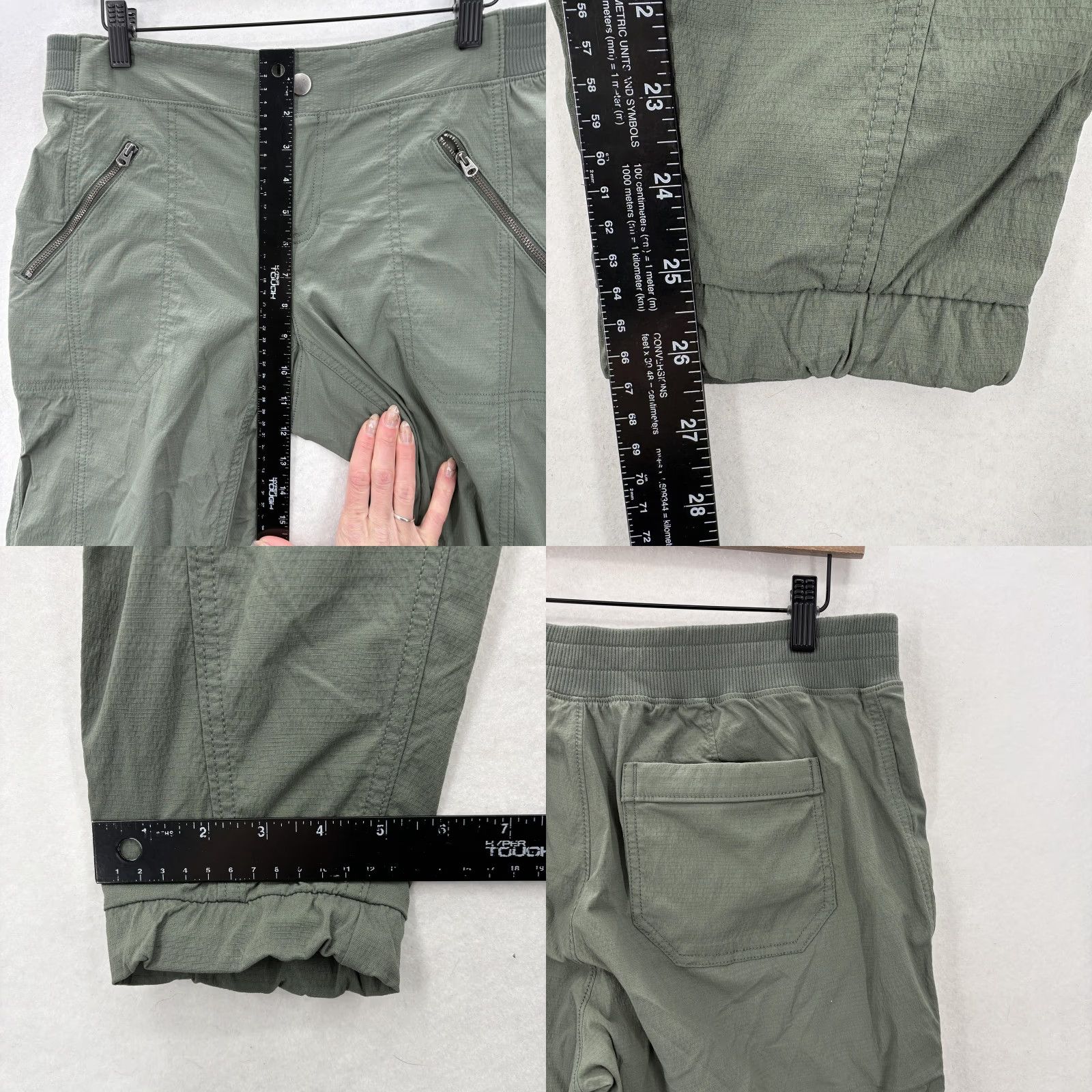 Athleta Athleta Womens Jogger Pants 10 Green Nylon Stretch Zip Pockets Hiking Athleisure Tapered Pocketed Lightweight Woven Size 32" / US 10 / IT 46 - 8 Thumbnail