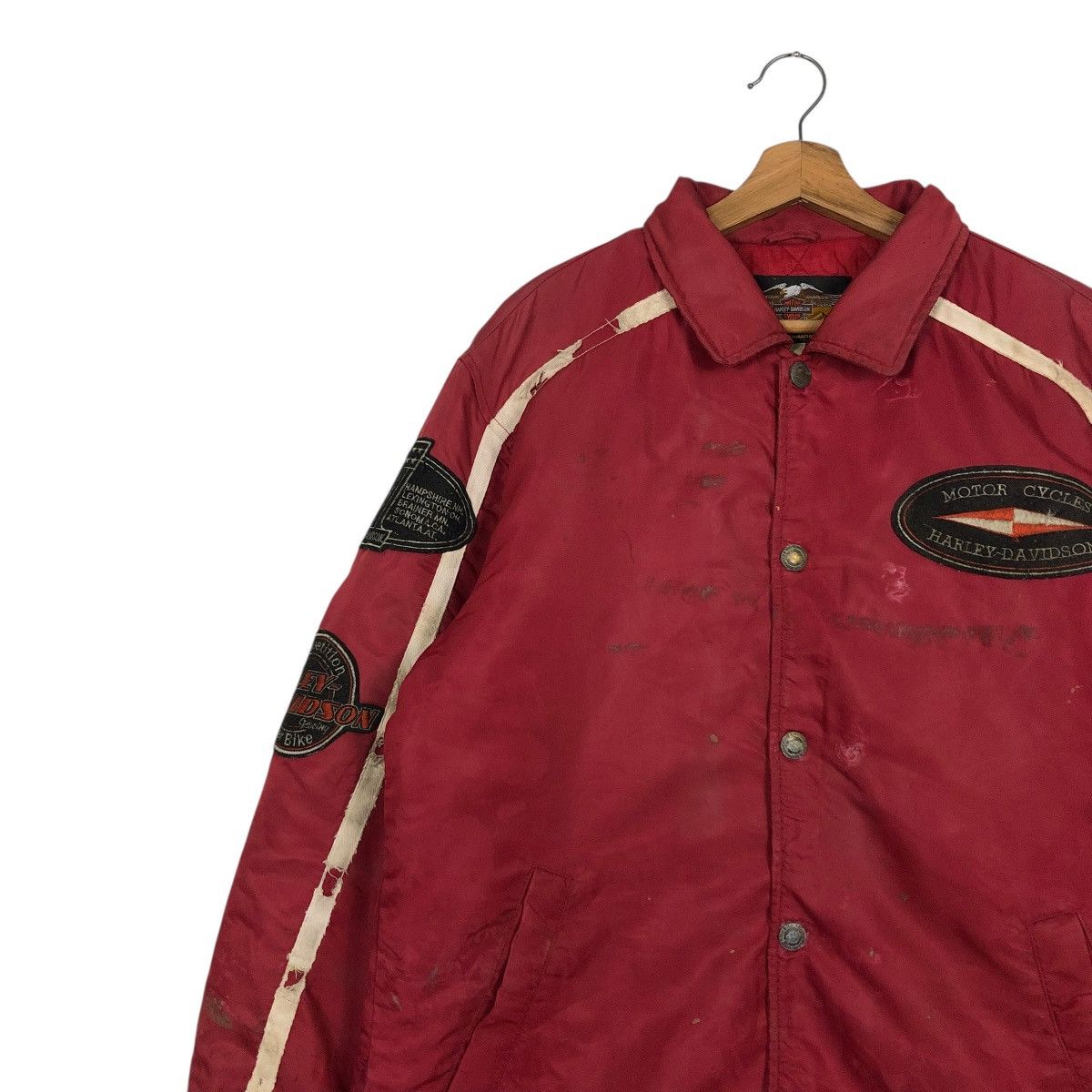 Harley Davidson 🔥VINTAGE BOMBER BIKER JACKET MOTORCYCLE HARLEY DAVIDSON LOGO Size US L / EU 52-54 / 3 - 9 Thumbnail