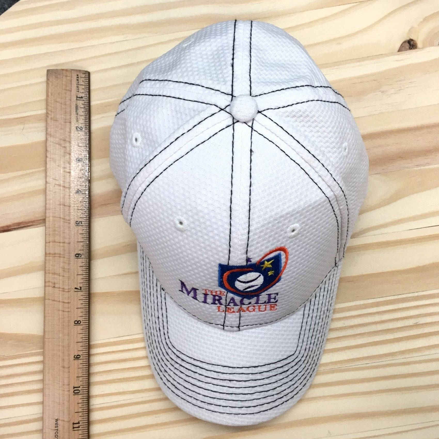 New Era New Era The Miracle League White M-L Fitted Baseball Hat Mens Embroidered Logo Size ONE SIZE - 3 Thumbnail