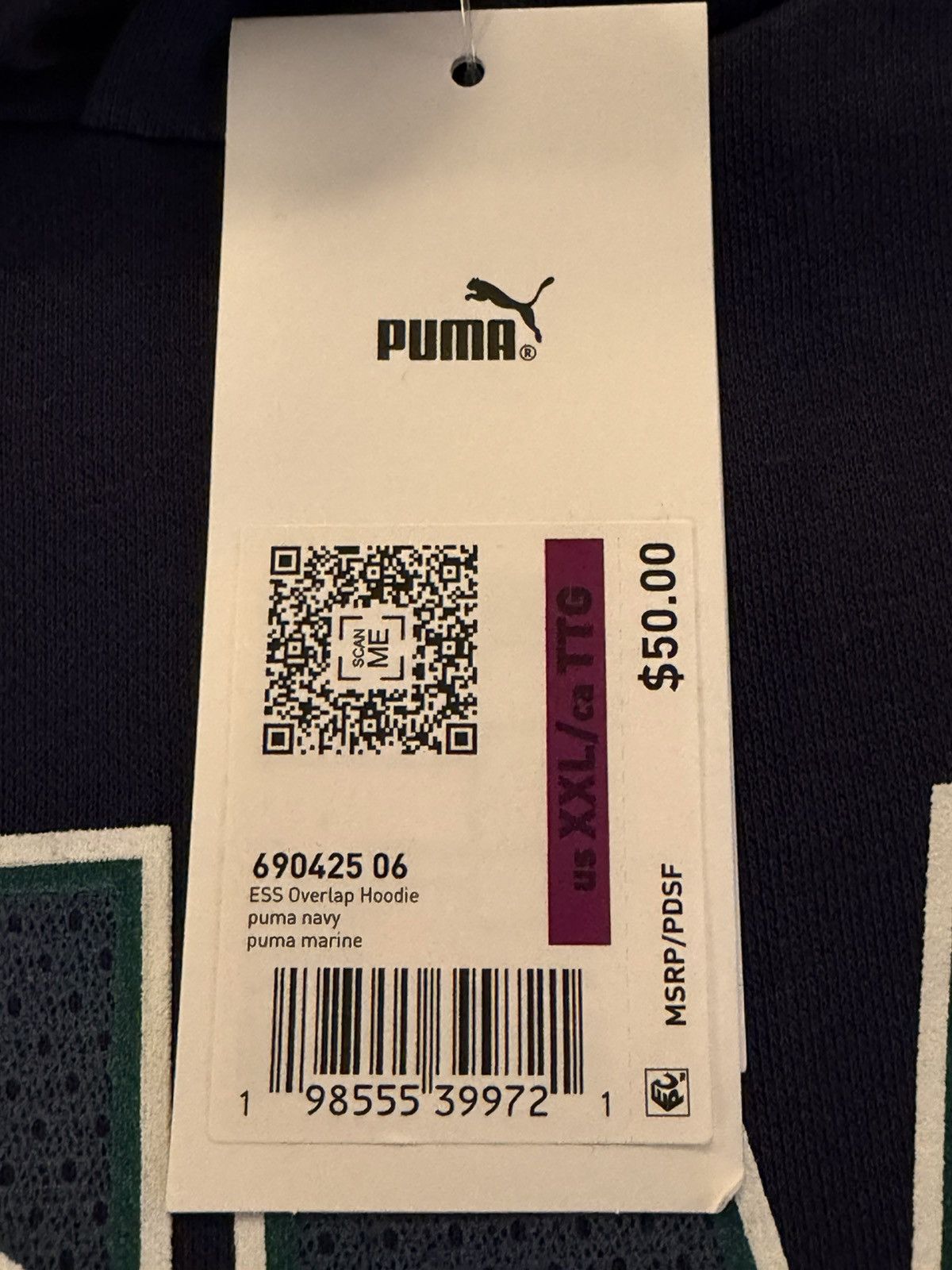 Puma Puma Essentials Overlap Hoodie Blue Long Sleeve Pullover Size US XXL / EU 58 / 5 - 3 Thumbnail