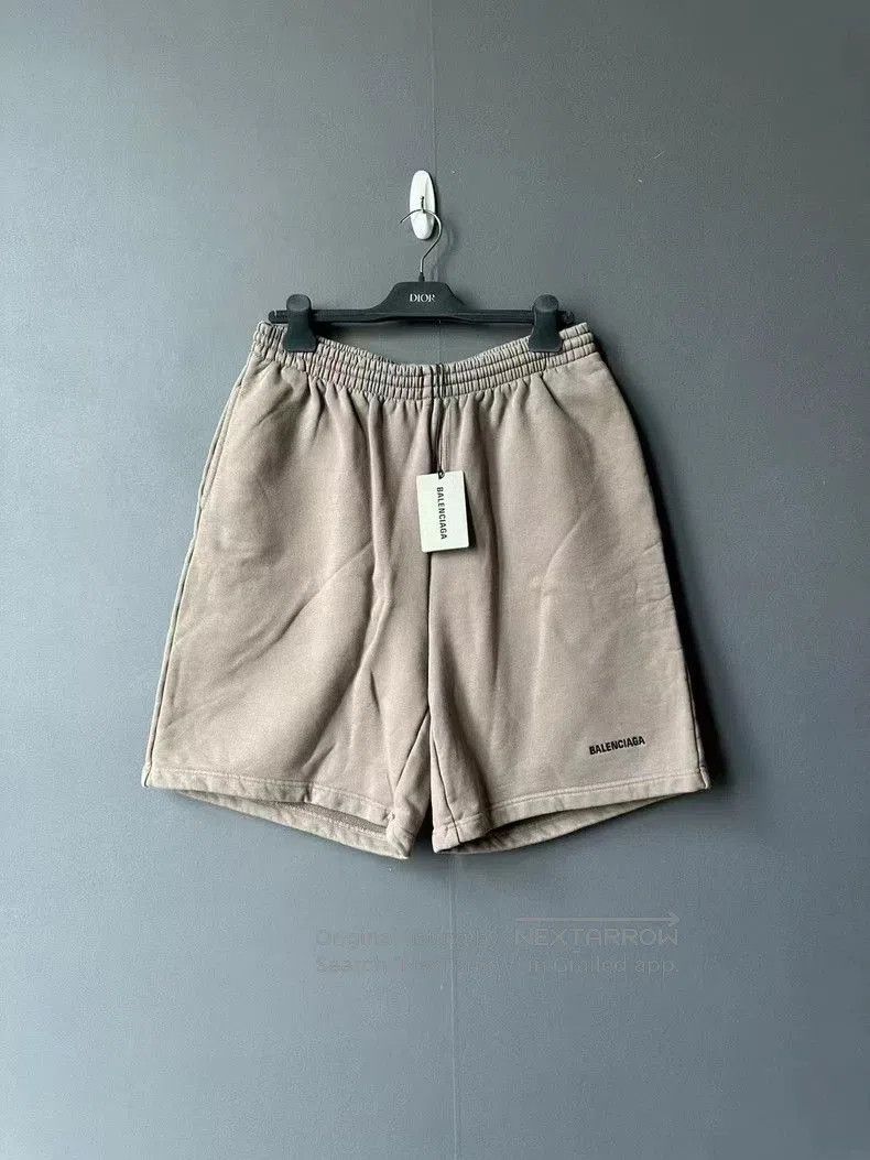 Balenciaga Brown Embroidered Shorts.