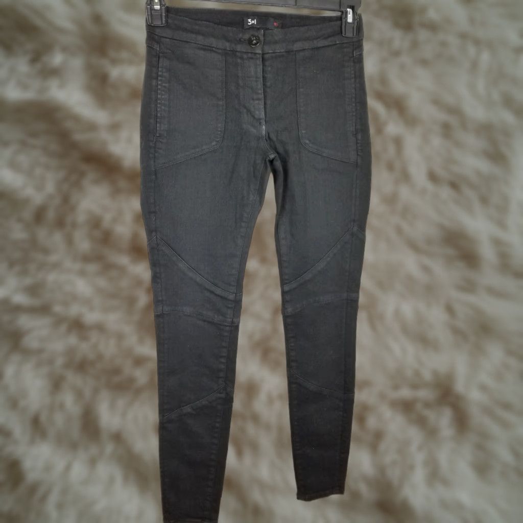 3x1 VINTAGE Women's 3×1 W1B Black Faded Skinny Jeans Size 27 HIGH RISE Straight Made In USA Size 27" / US 4 / IT 40 - 1 Thumbnail