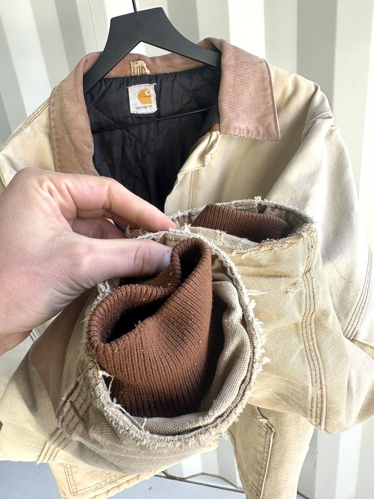 Carhartt Distressed Sun Faded Heavy Work Jacket Size US XL / EU 56 / 4 - 2 Thumbnail