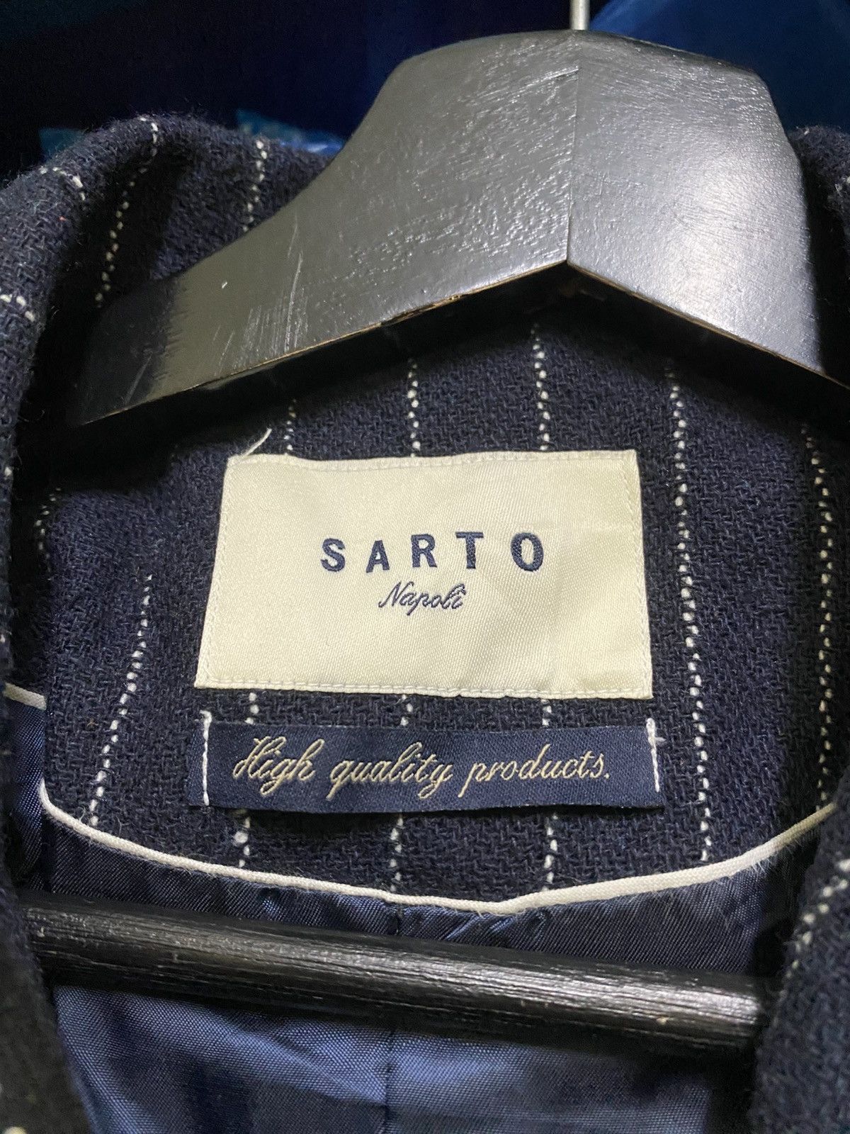 Designer SARTO Napoli Pinstripe Wool Blazer Double-Breasted Jacket Size US M / EU 48-50 / 2 - 6 Thumbnail