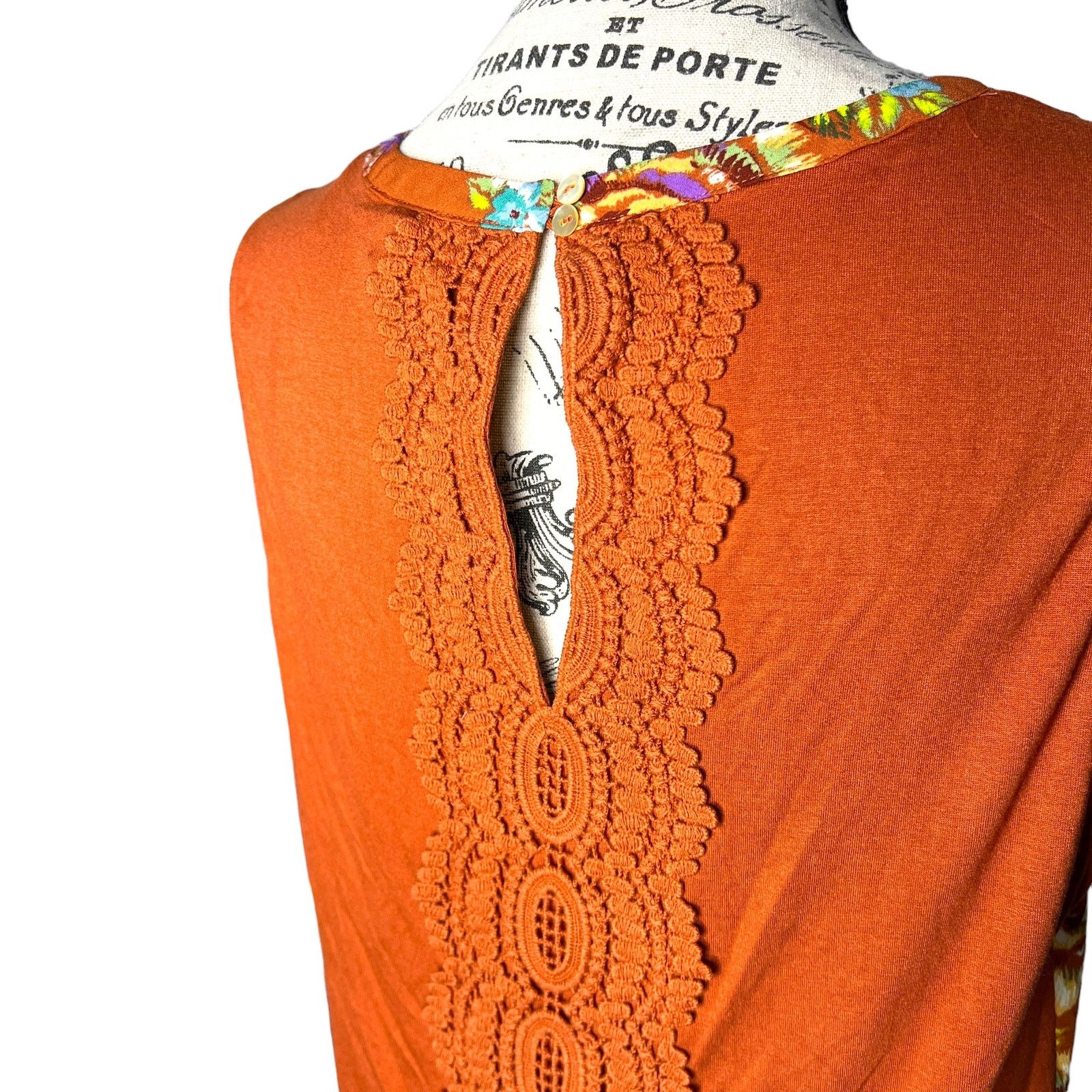 Other Quin Keyhole Crochet Blouse - Stitch Fix Mixed Material Top Size M / US 6-8 / IT 42-44 - 10 Thumbnail