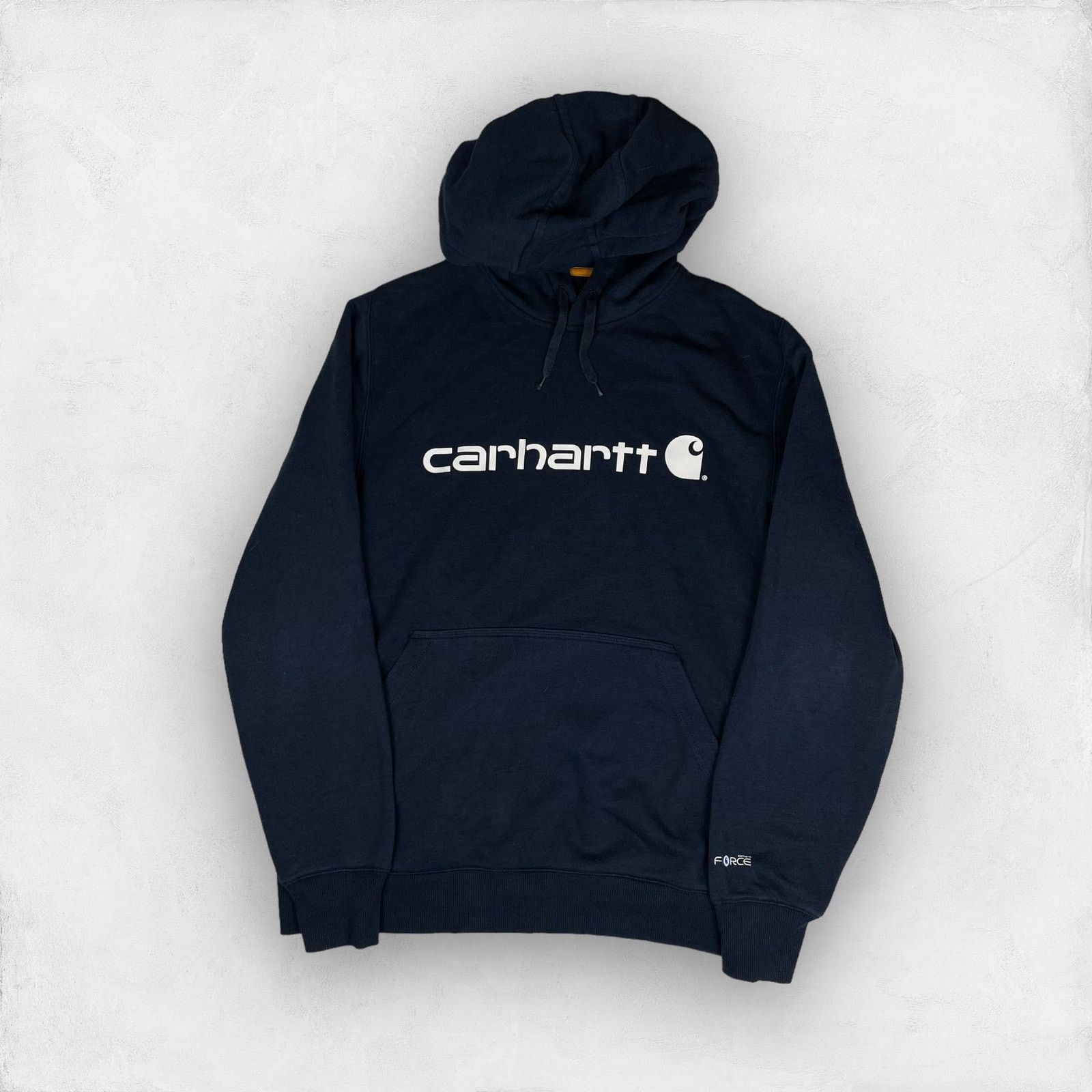 Carhartt Carhartt Force Delmont Signature Men's Navy Cotton Hoodie M Size US M / EU 48-50 / 2 - 1 Thumbnail