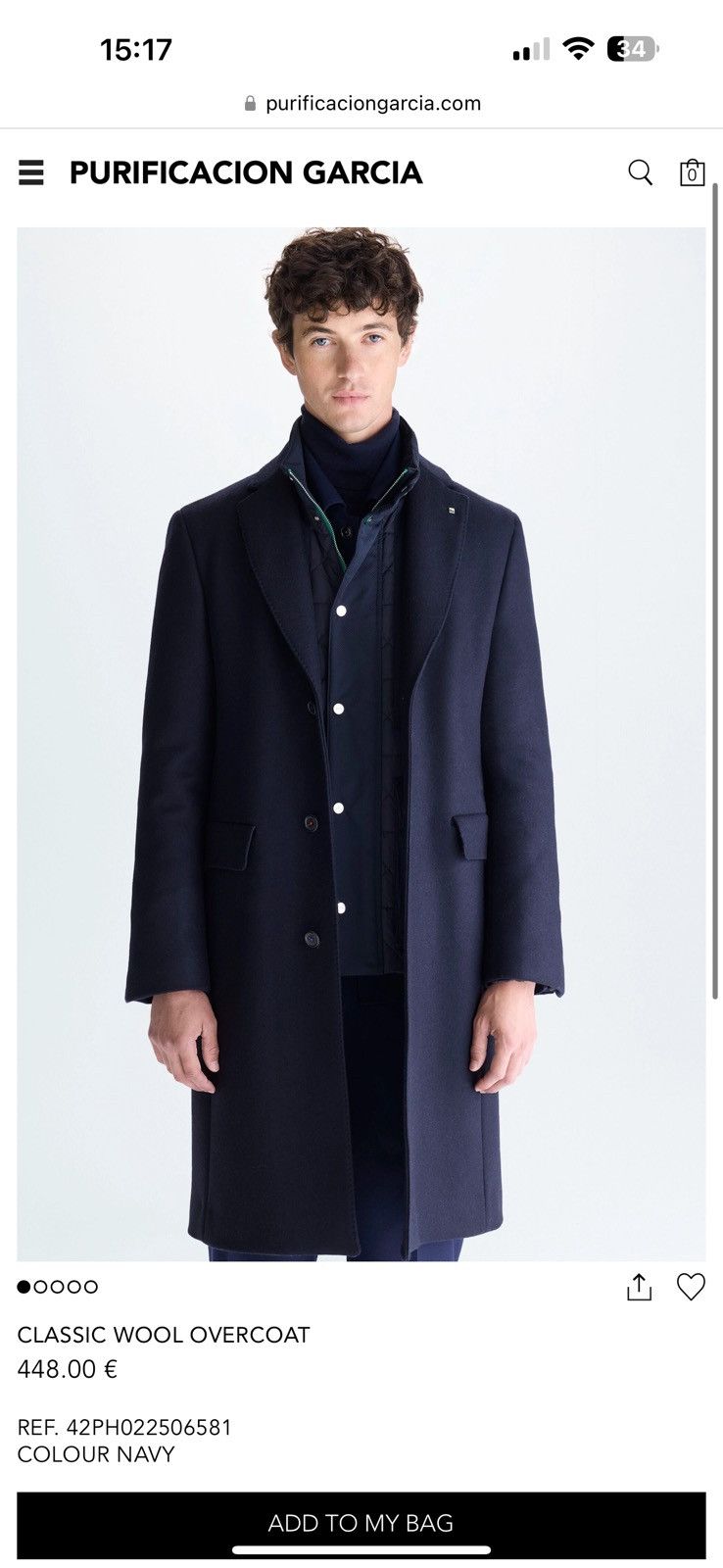 PURIFICATION GARCIA Classic wool overcoat Size US M / EU 48-50 / 2 - 7 Thumbnail