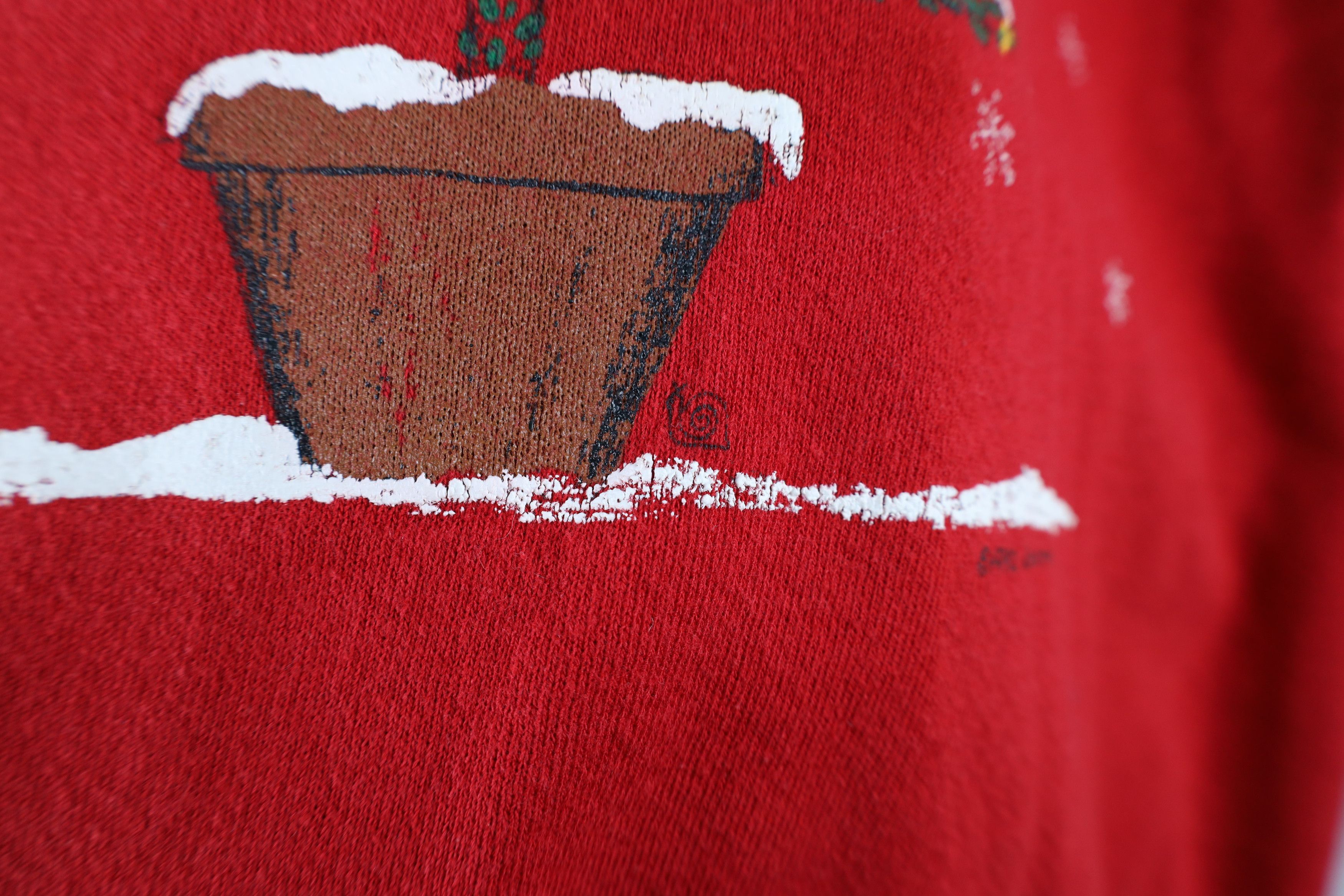 Vintage Vintage 90s Streetwear Tree Crewneck Sweatshirt Red USA Size XL / US 12-14 / IT 48-50 - 5 Thumbnail