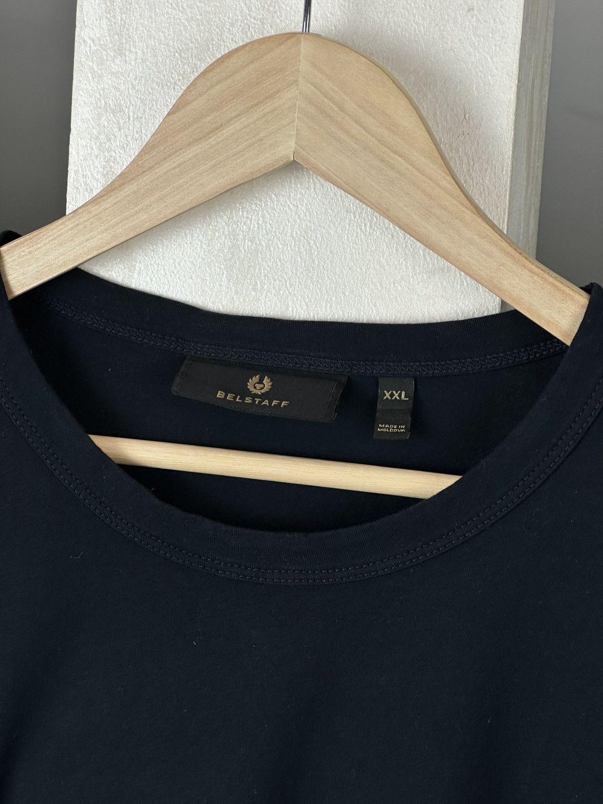 Belstaff Belstaff Logo Dark Blue Tee Long Sleeve Size US XXL / EU 58 / 5 - 6 Thumbnail