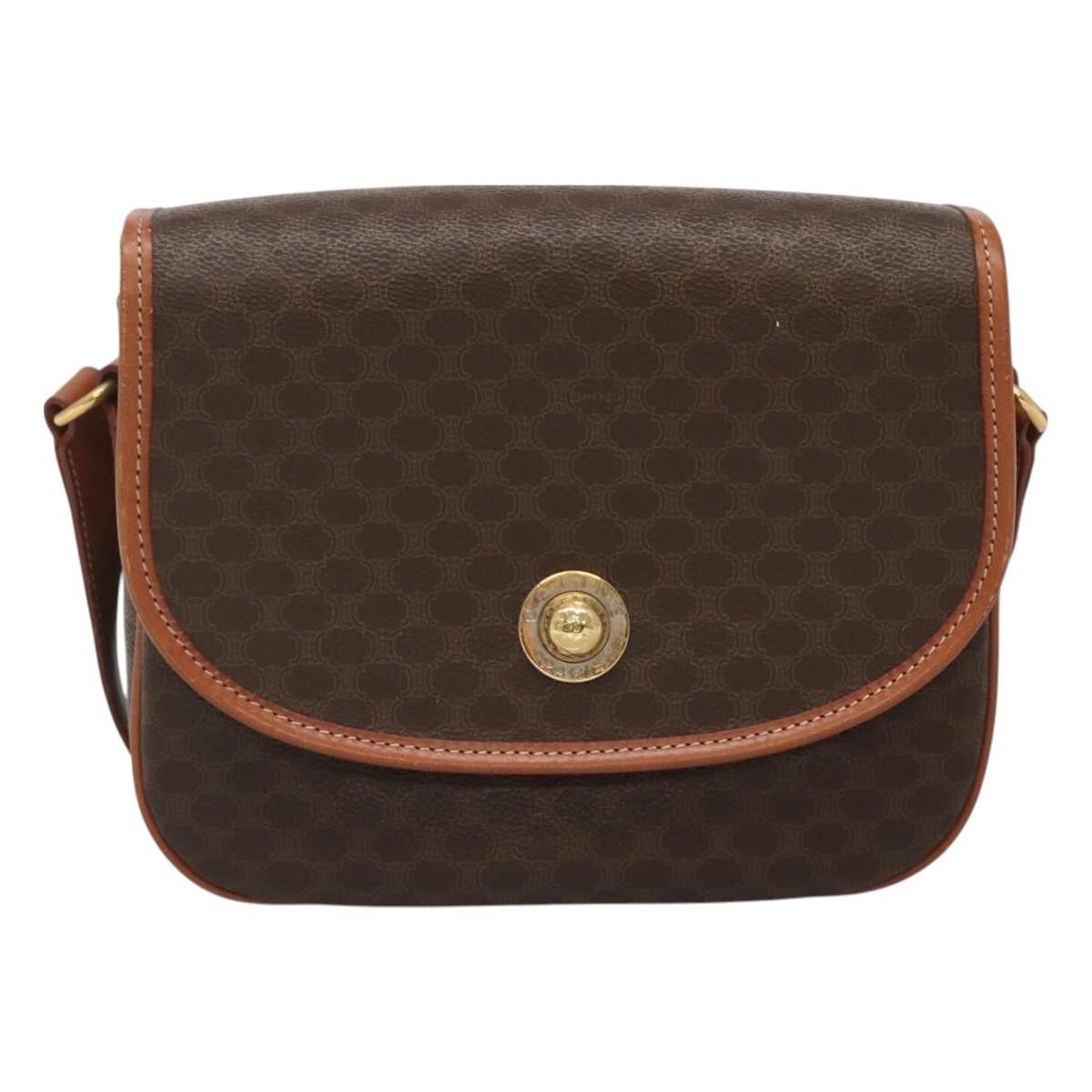 Celine CELINE Macadam Canvas Shoulder Bag Pvc Brown Gold Size ONE SIZE - 2 Thumbnail
