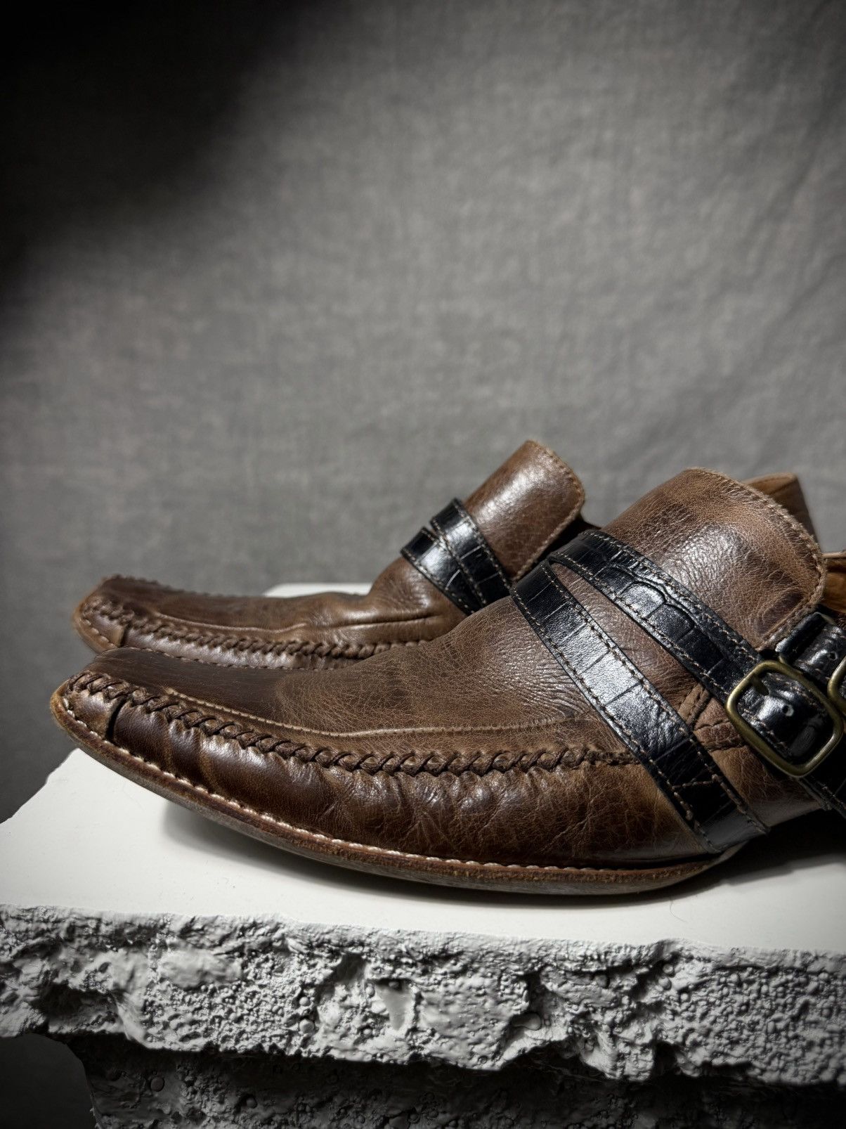 Japanese Brand Whoop de doo Double Strap Leather Shoes Size US 8 / EU 41 - 2 Thumbnail